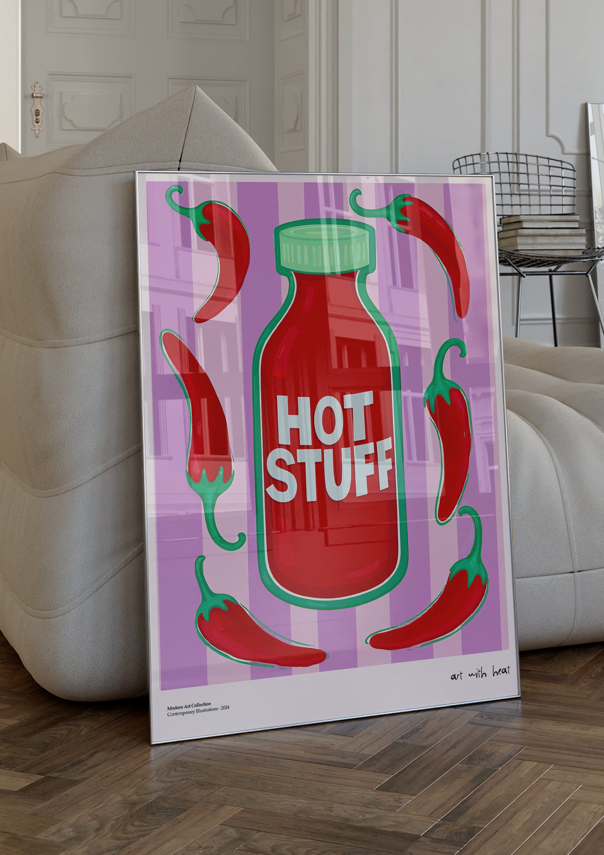 Plakat Hot Stuff, Art with Heat, modernizm, sztuka współczesna