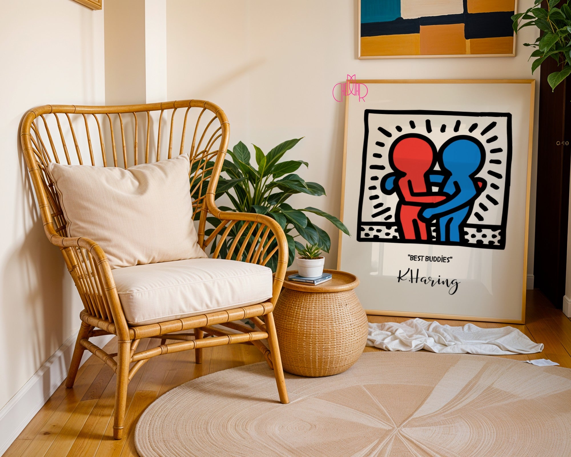 Plakat Keith Haring Best Buddies, street art, pop art, modernizm