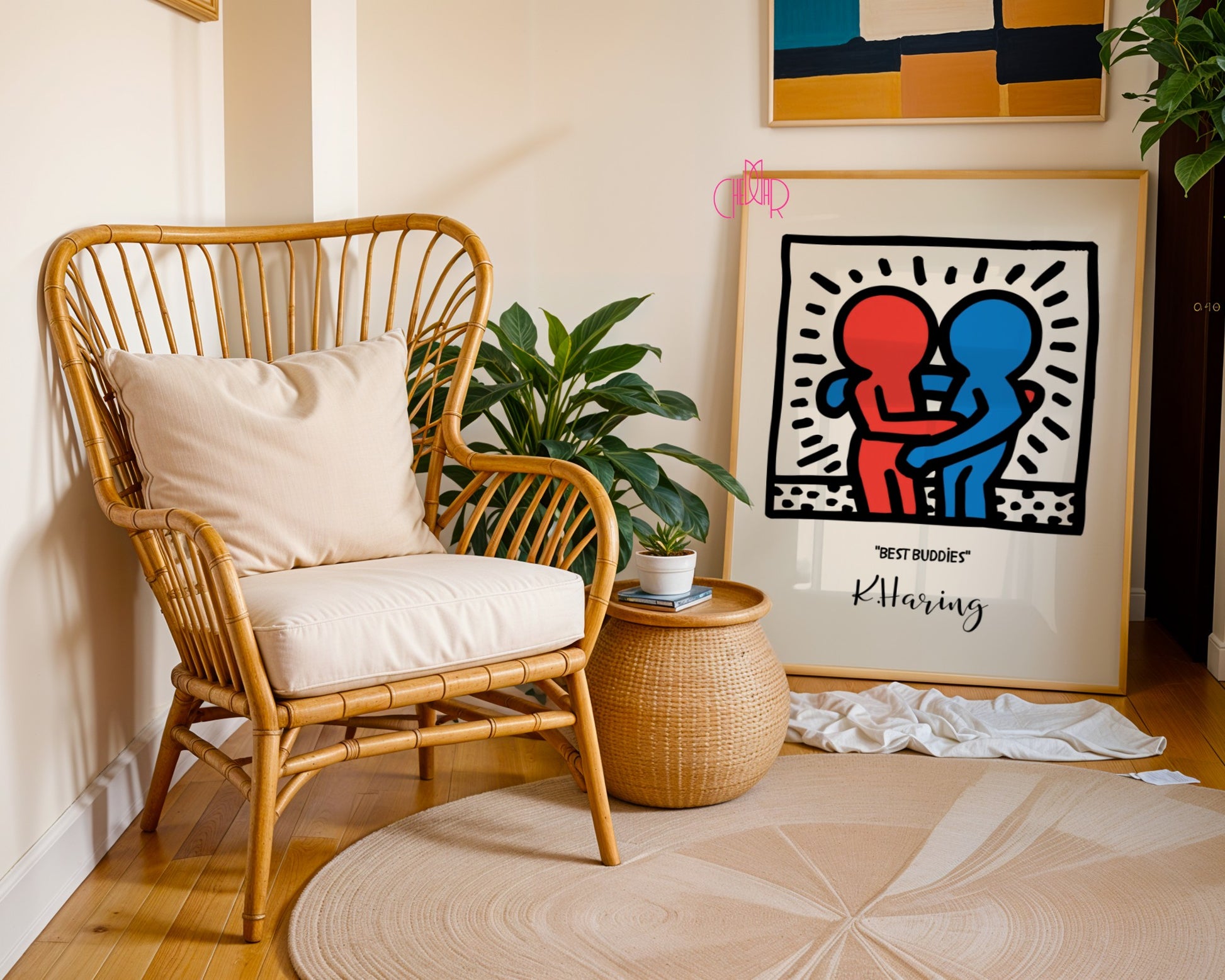 Plakat Keith Haring Best Buddies, street art, pop art, modernizm