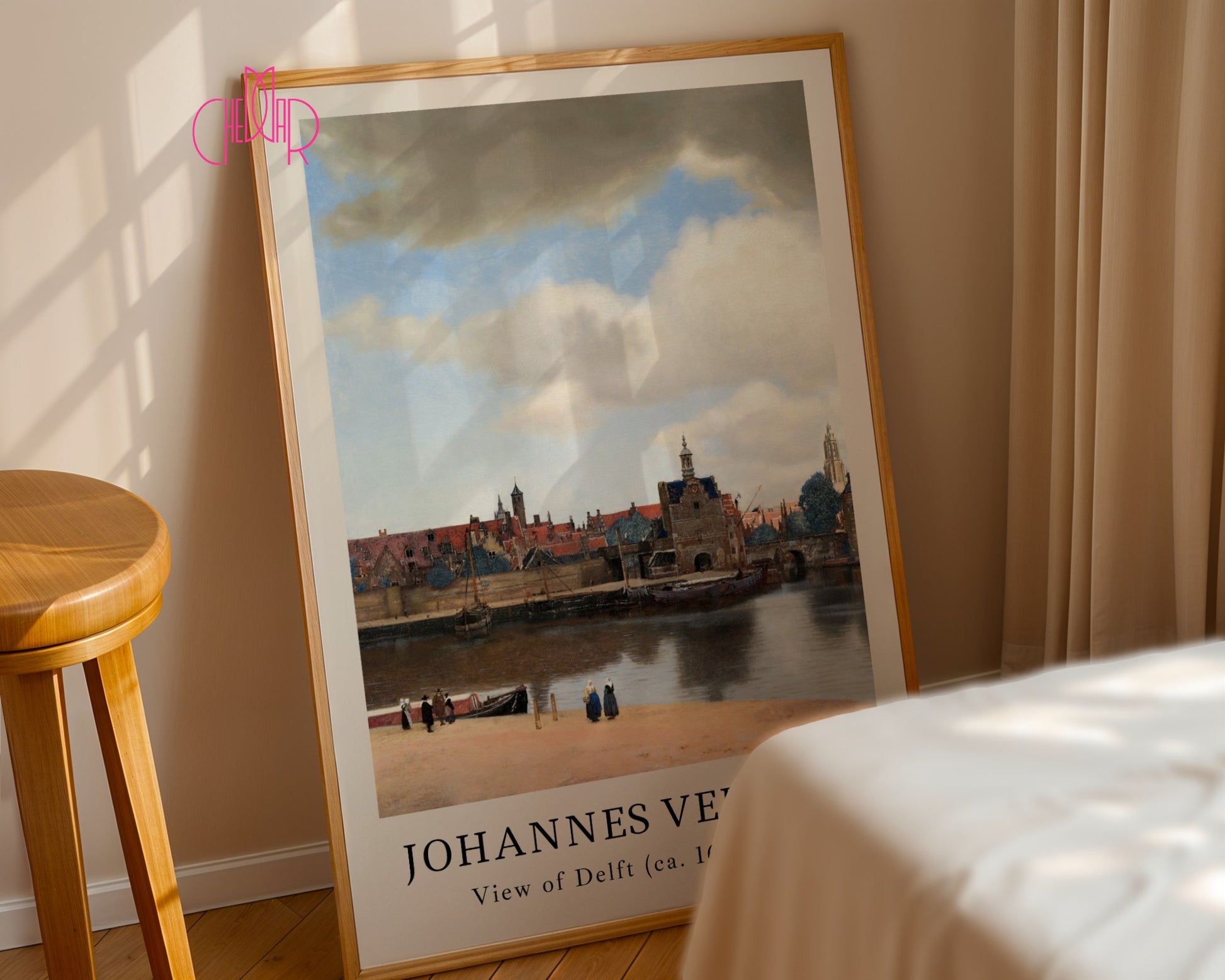 Plakat Johannes Vermeer Widok na Delft, miasto, zatoka, Vintage