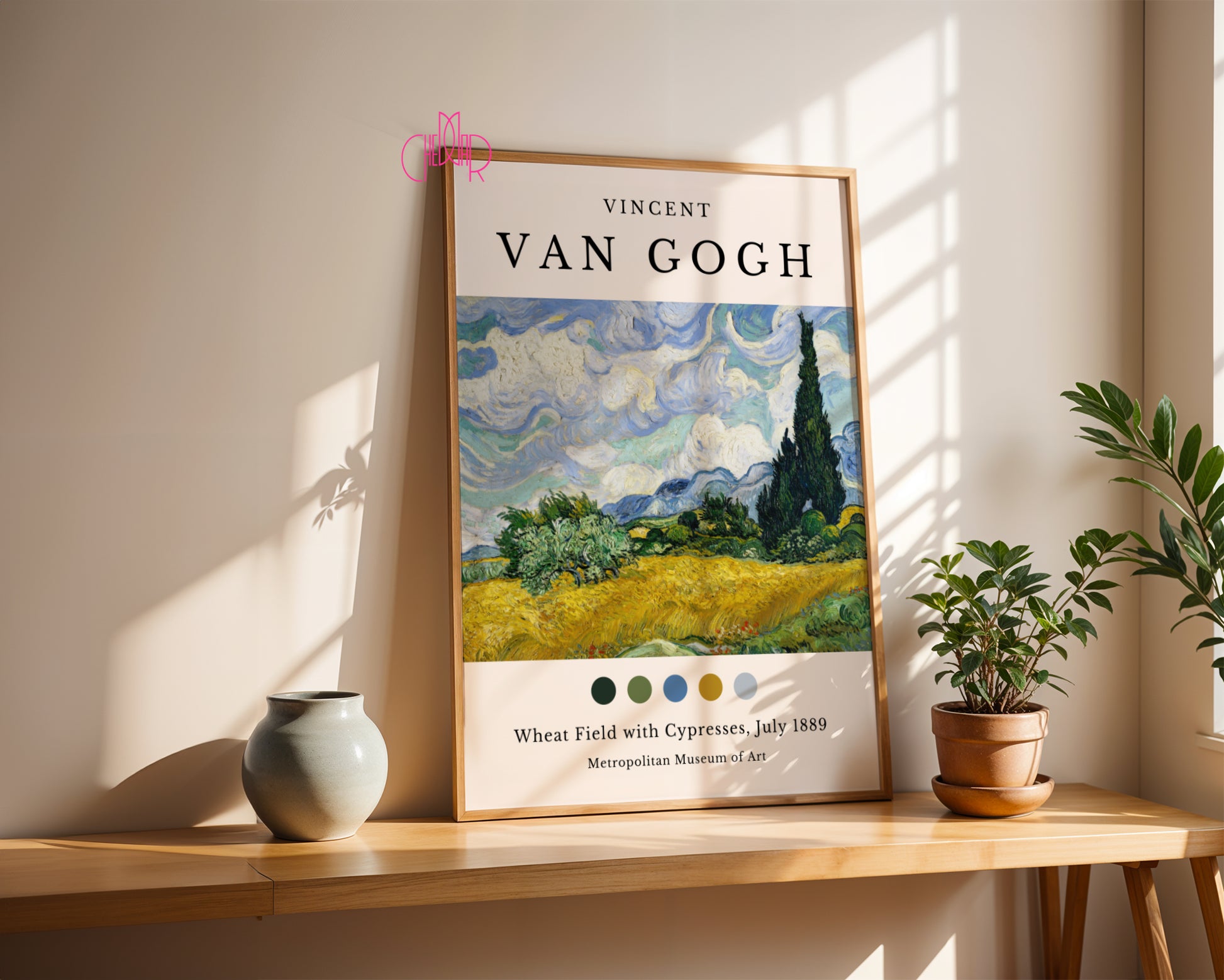 Plakat Vincent Van Gogh Pole pszenicy z Cyprysami, Nowy York