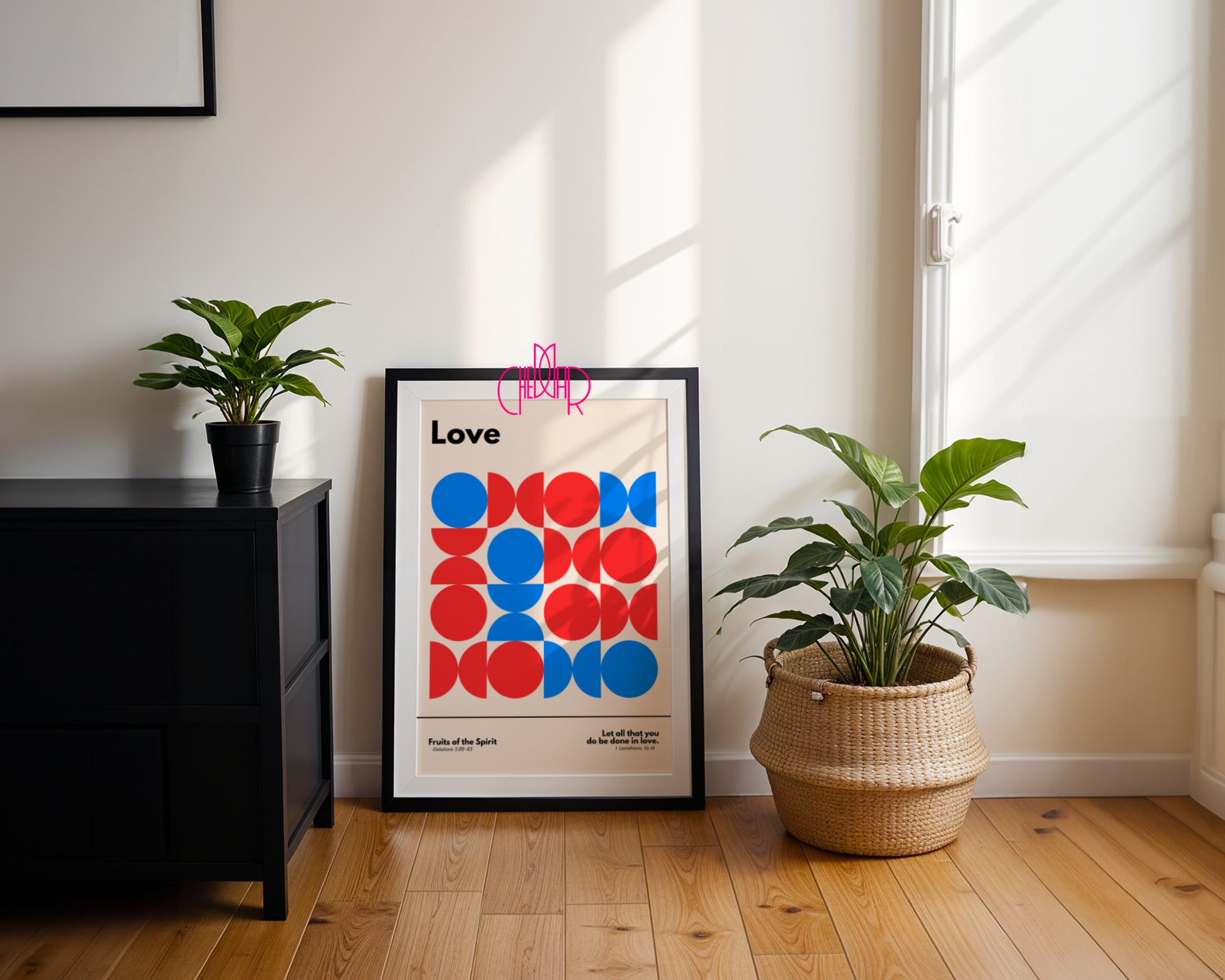 Plakat z serii Bauhaus - Dary Ducha Świętego- miłość