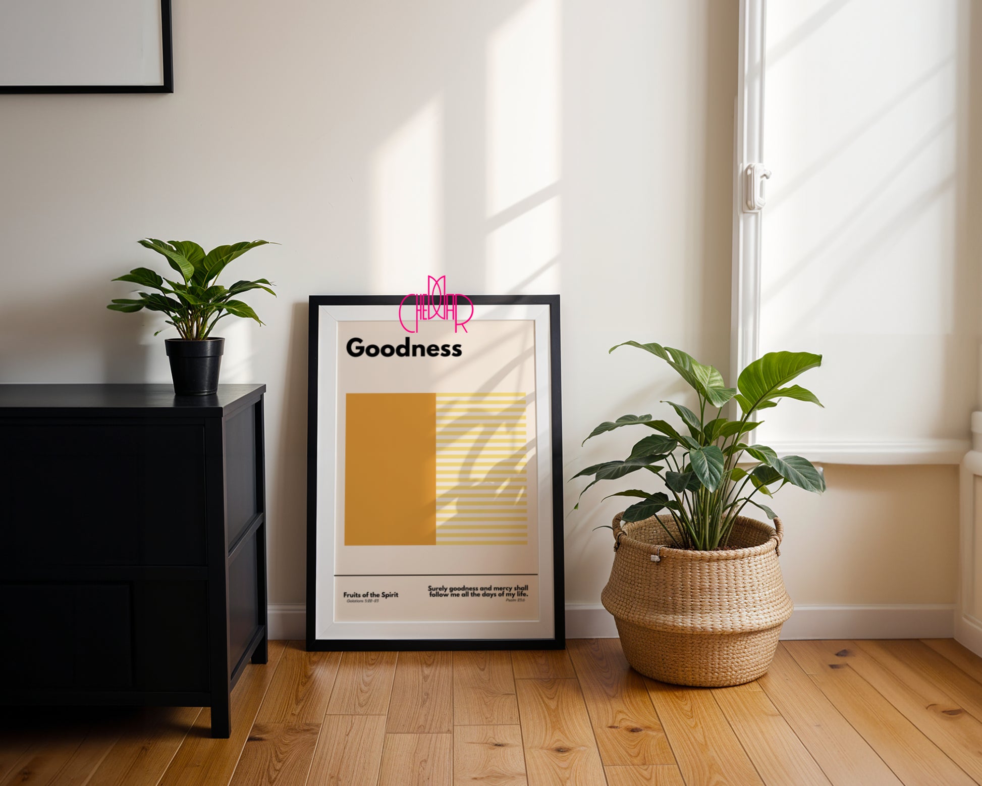 Plakat w stylu Bauhaus, Dary Ducha Świętego- dobroć