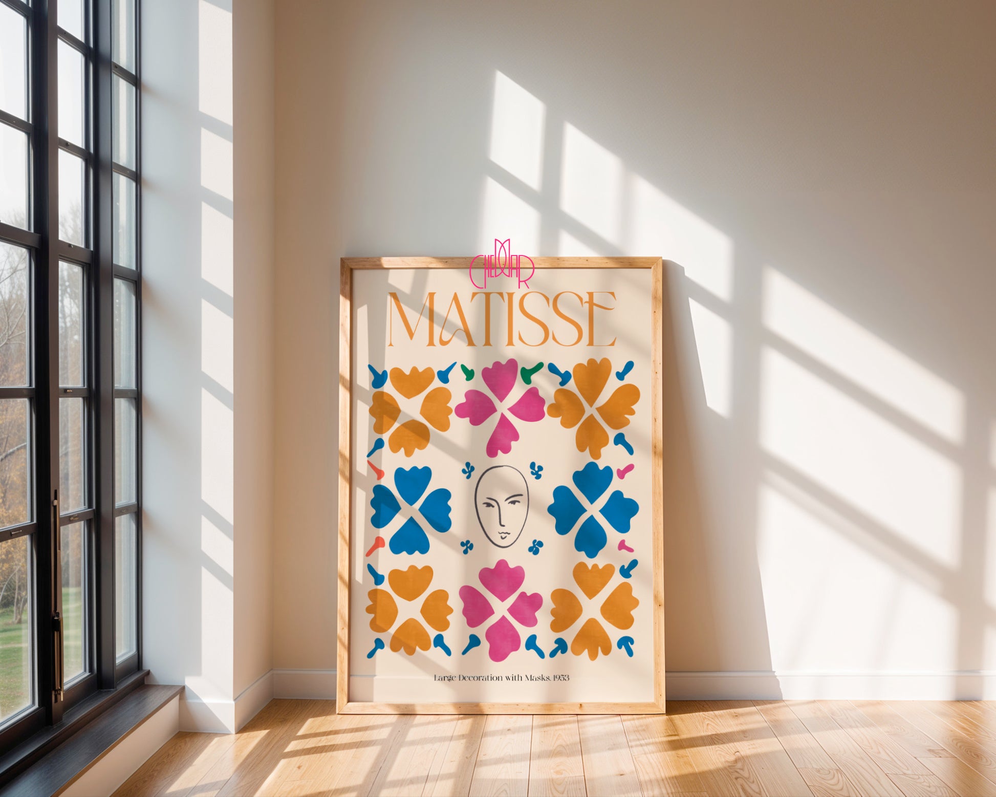 Kwiatowa Symetria: Mask & Petals – Matisse, Large Decoration with Masks