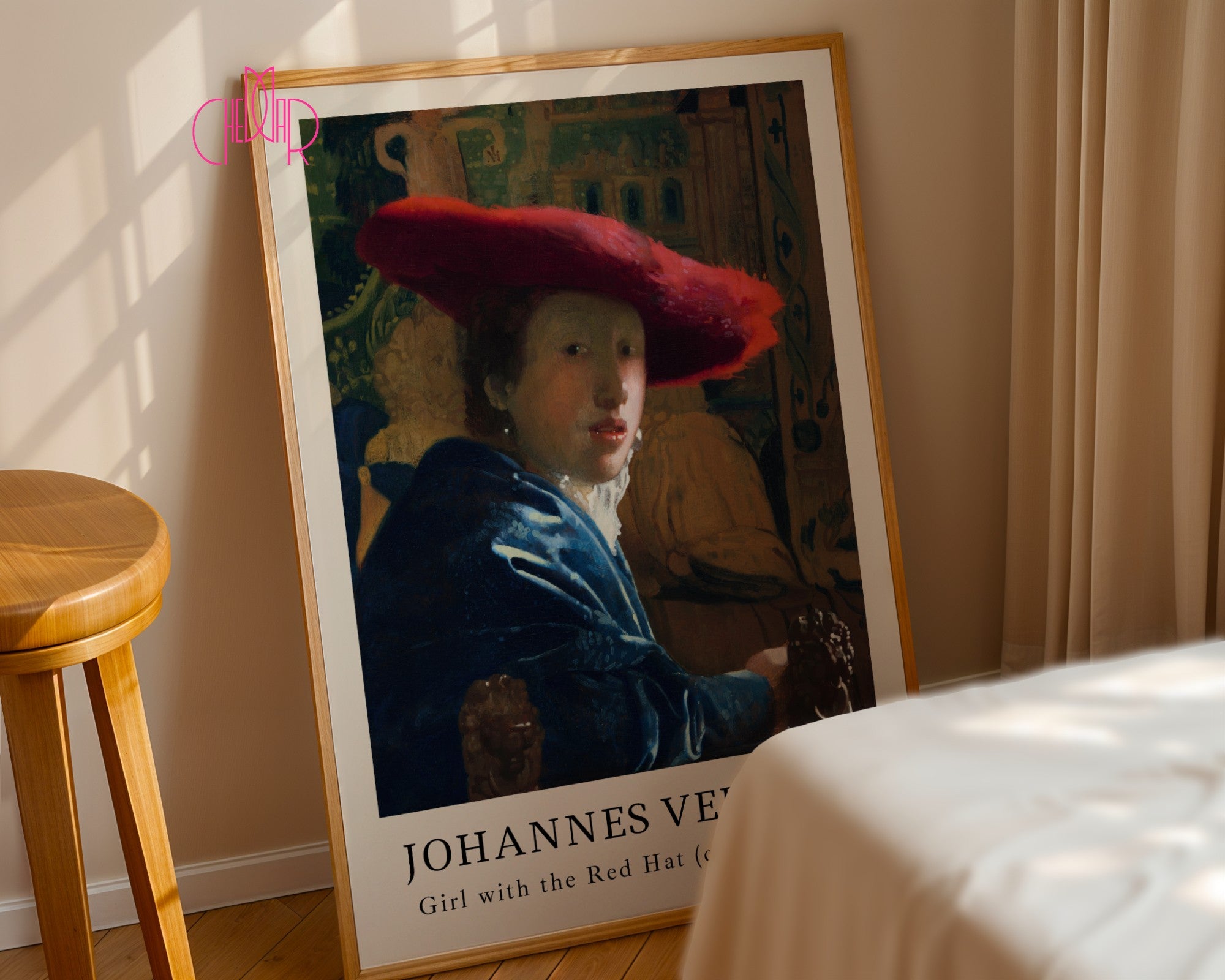 Plakat Johannes Vermeer Dziewczyna w czerwonym kapeluszu, Vintage