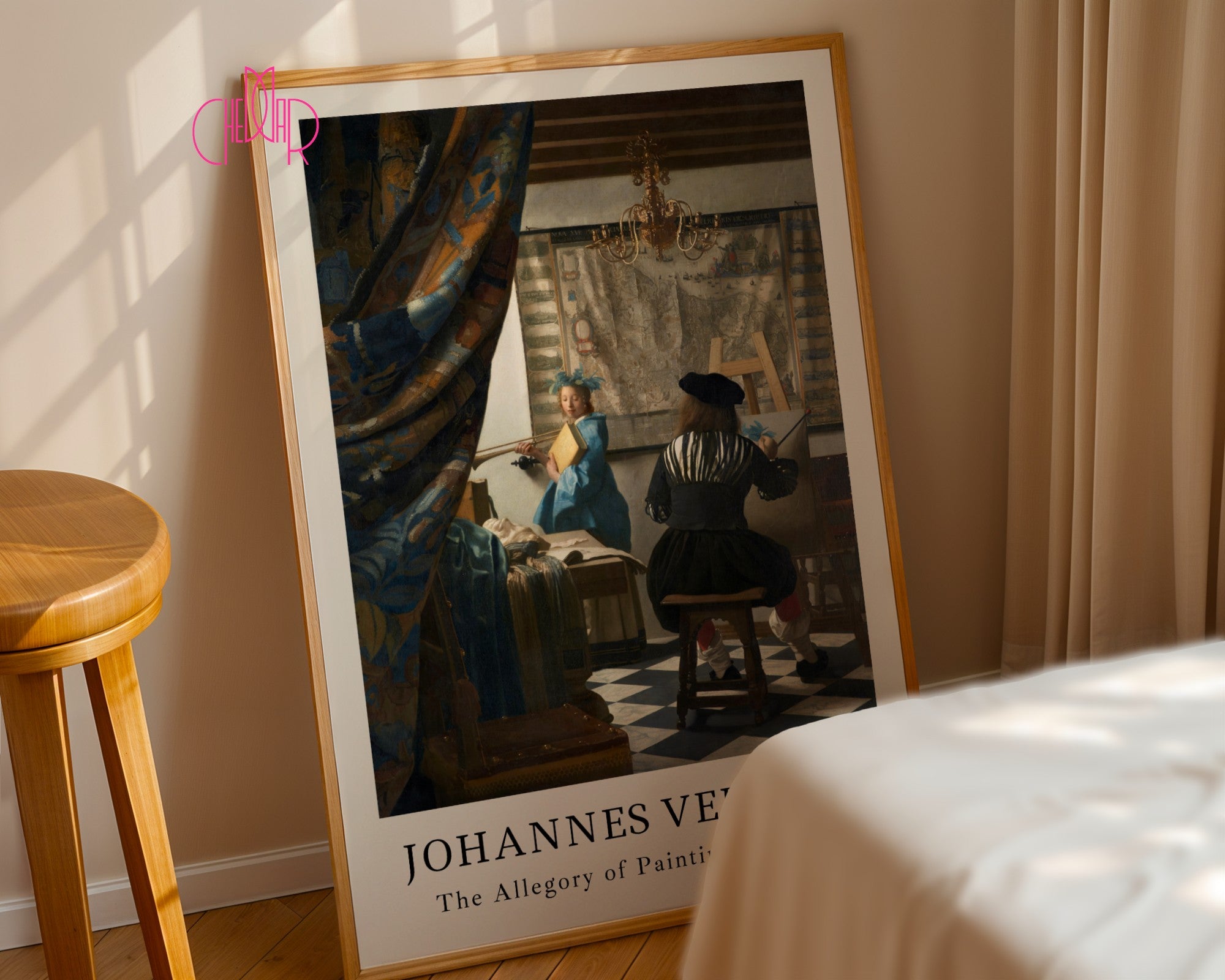 Plakat Johannes Vermeer Alegoria malarstwa, sztuka, malarstwo Vintage