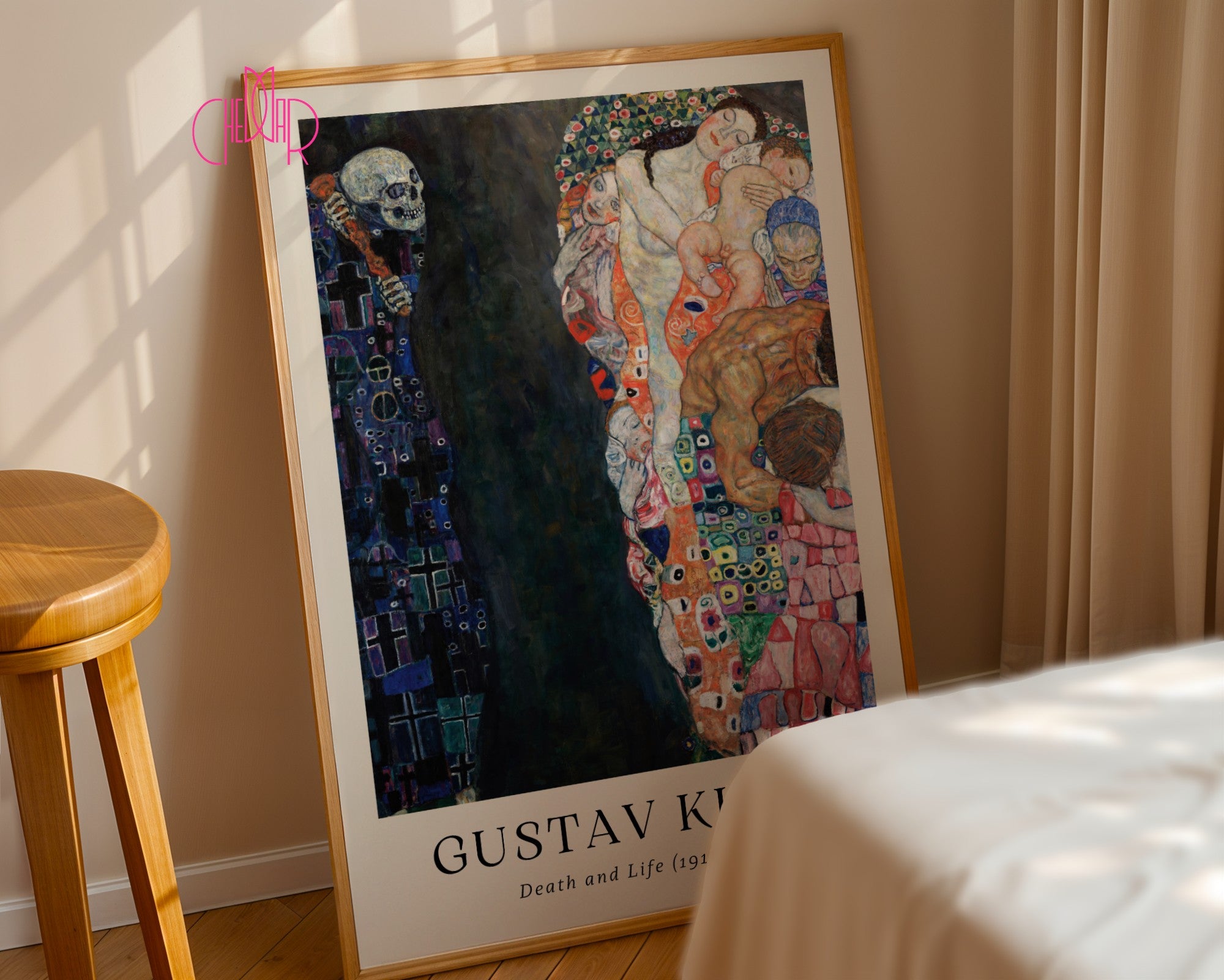 Plakat Gustaw Klimt śmierć i życie, sztuka współczesna