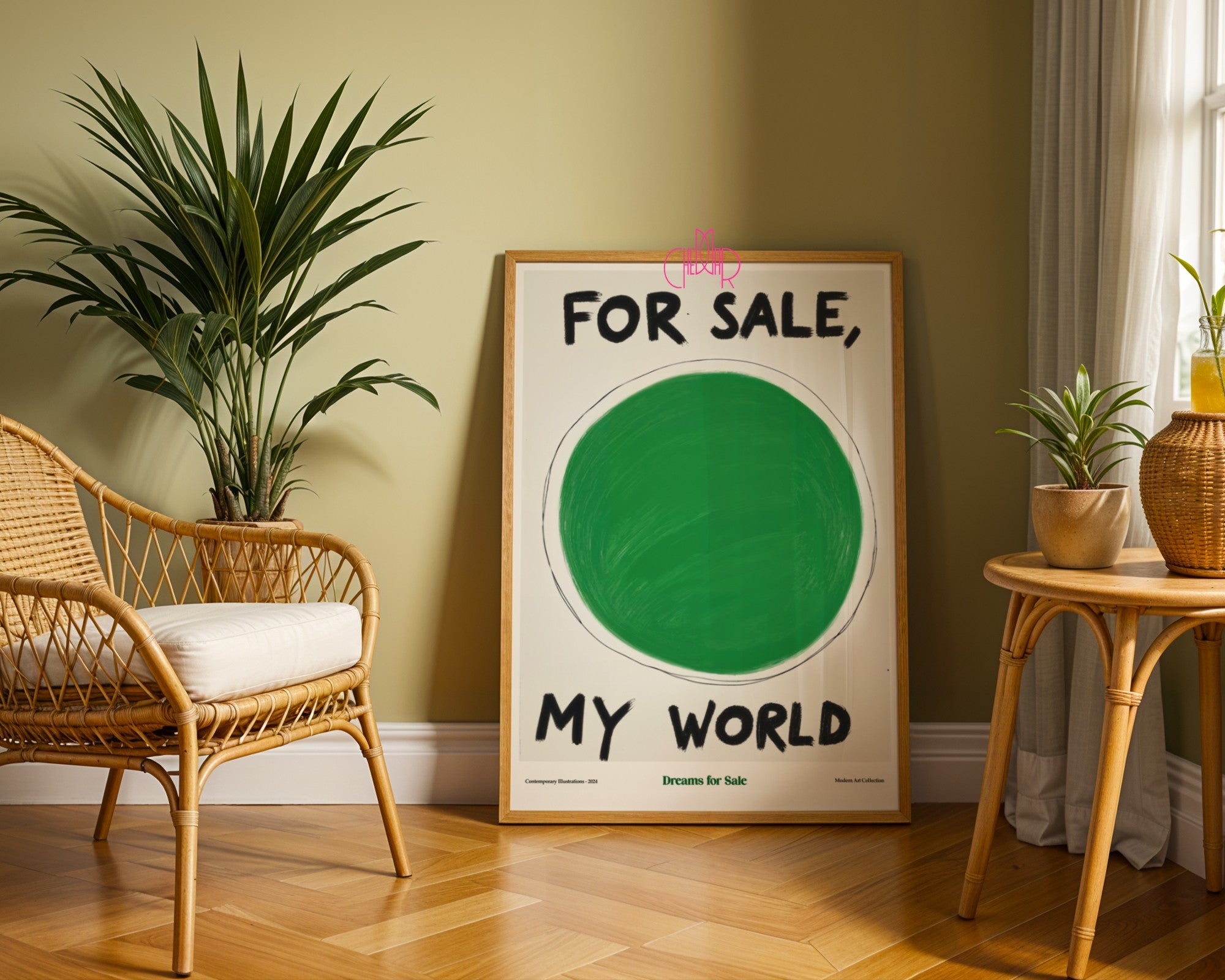 Plakat humorystyczny „Mój Świat na sprzedaż” – współczesny, modernizm