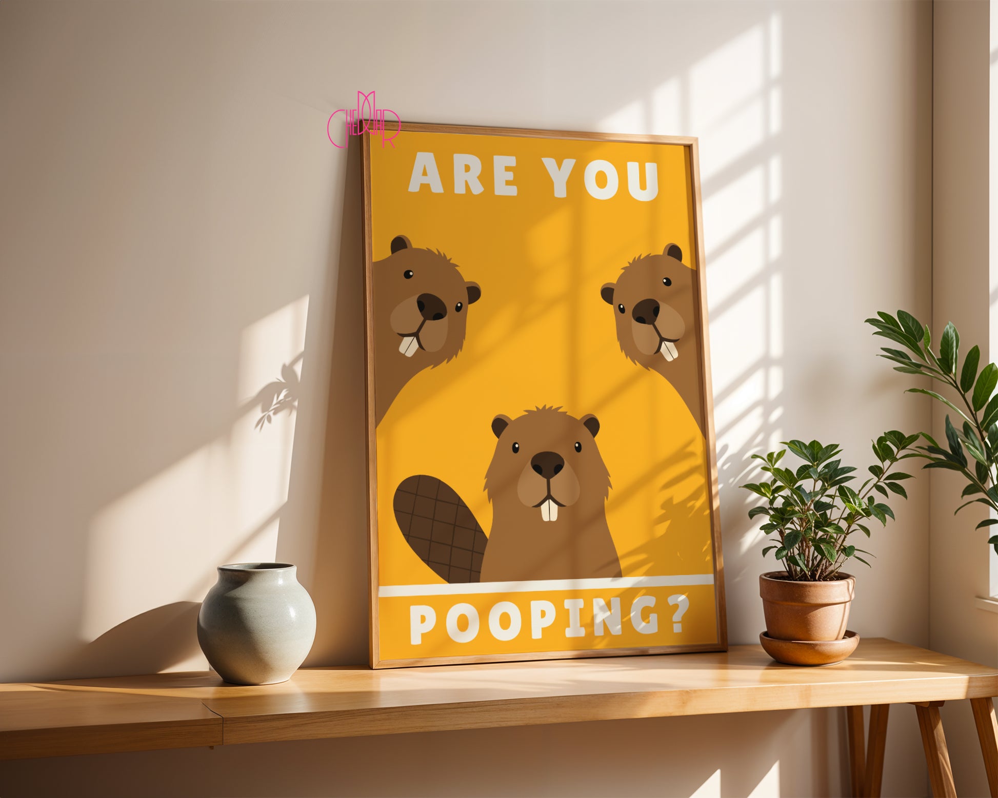 Zabawny plakat "Are You Pooping?" z Bobrami