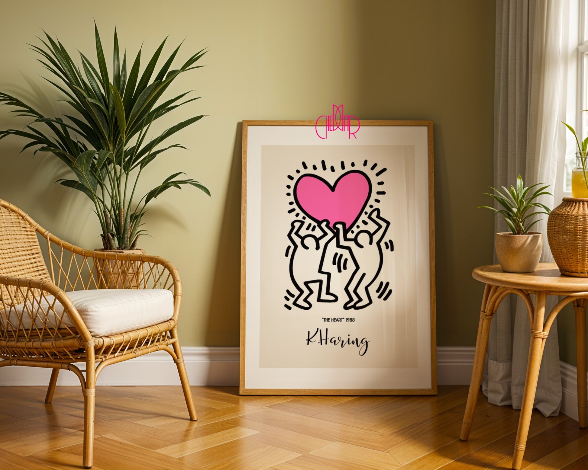 Plakat Keith Haring The Heart, serce 1988, street art, pop art