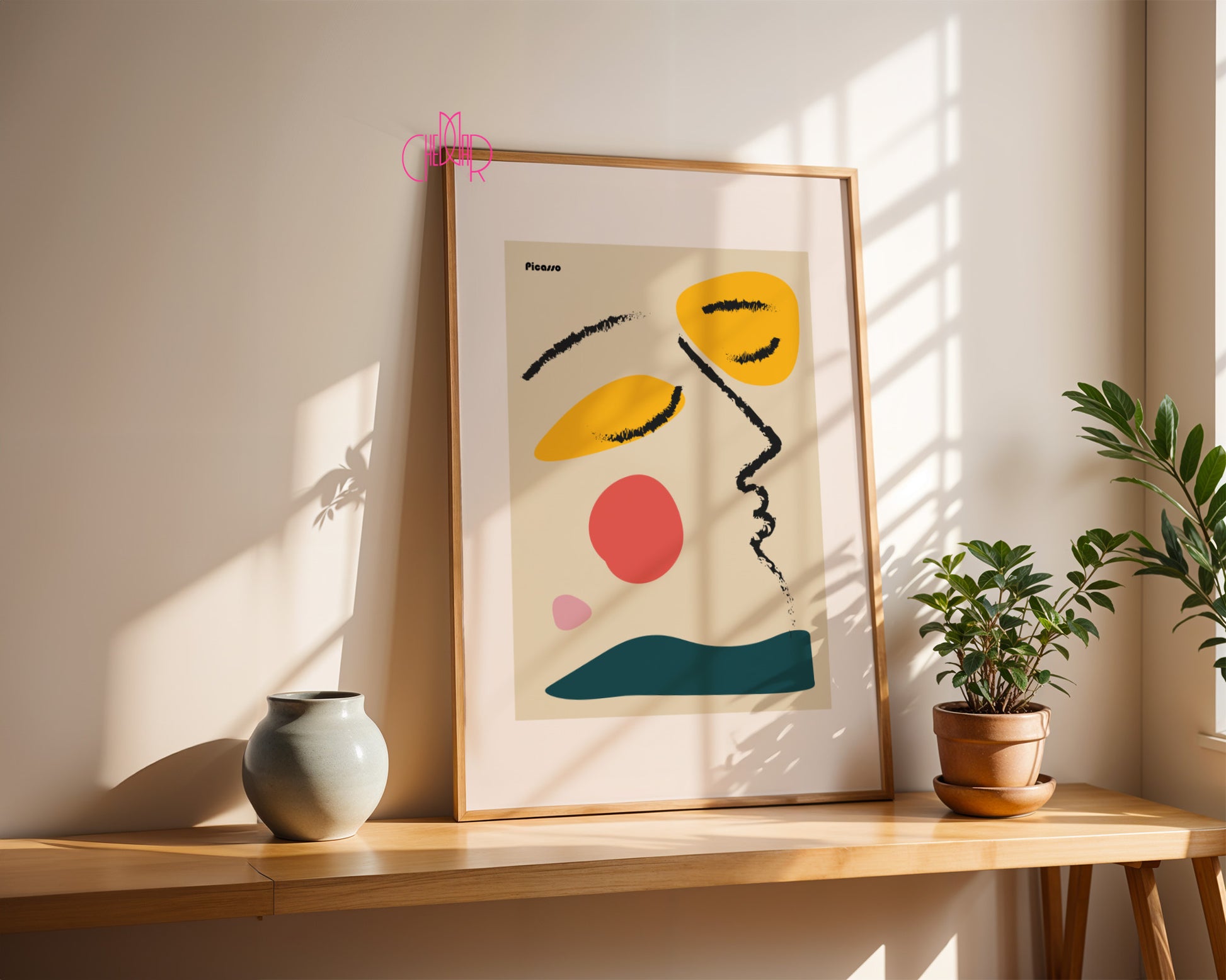 Pablo Picasso – Minimalist Abstract Profile & Warm Shapes