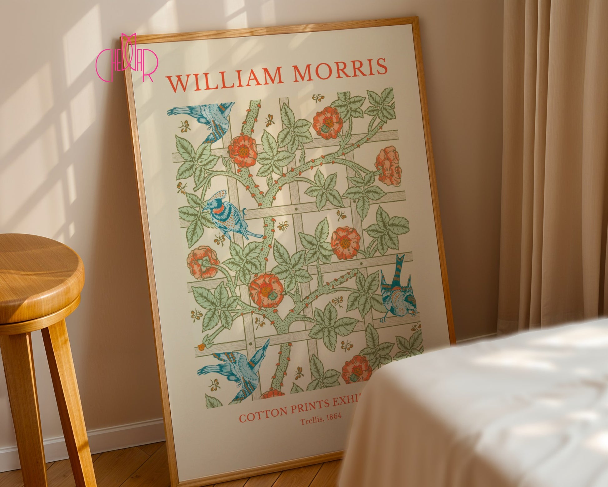 Plakat William Morris – Cotton Prints Exhibition, Trellis, 1864