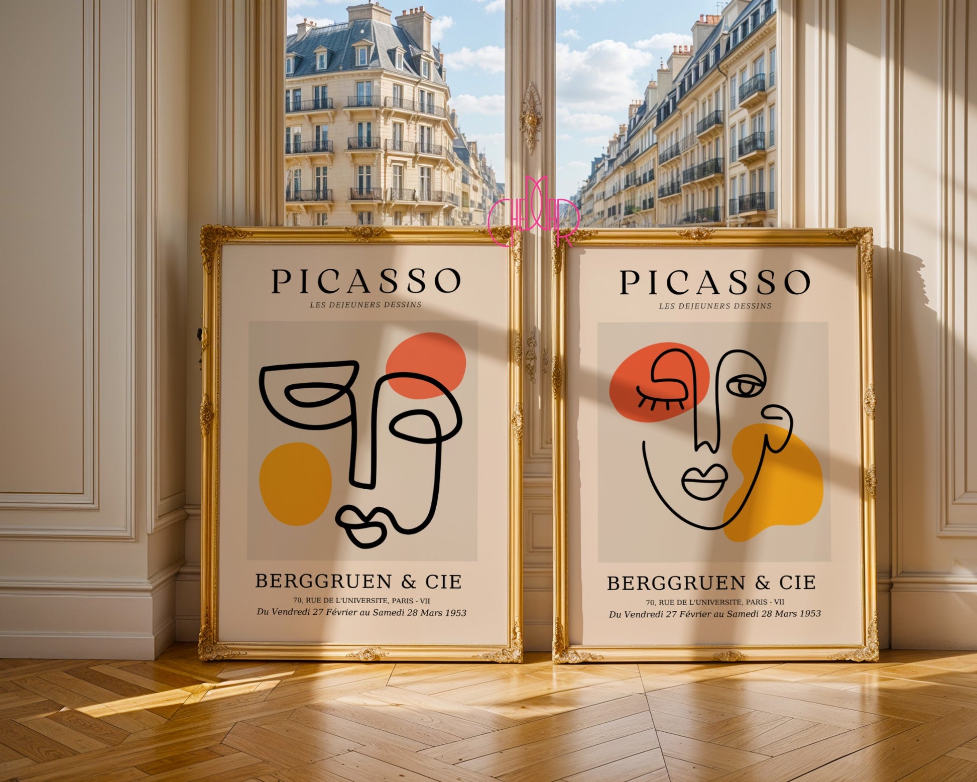 Plakat Pablo Picasso, Twarze, Paryż, sztuka abstrakcyjna 1953