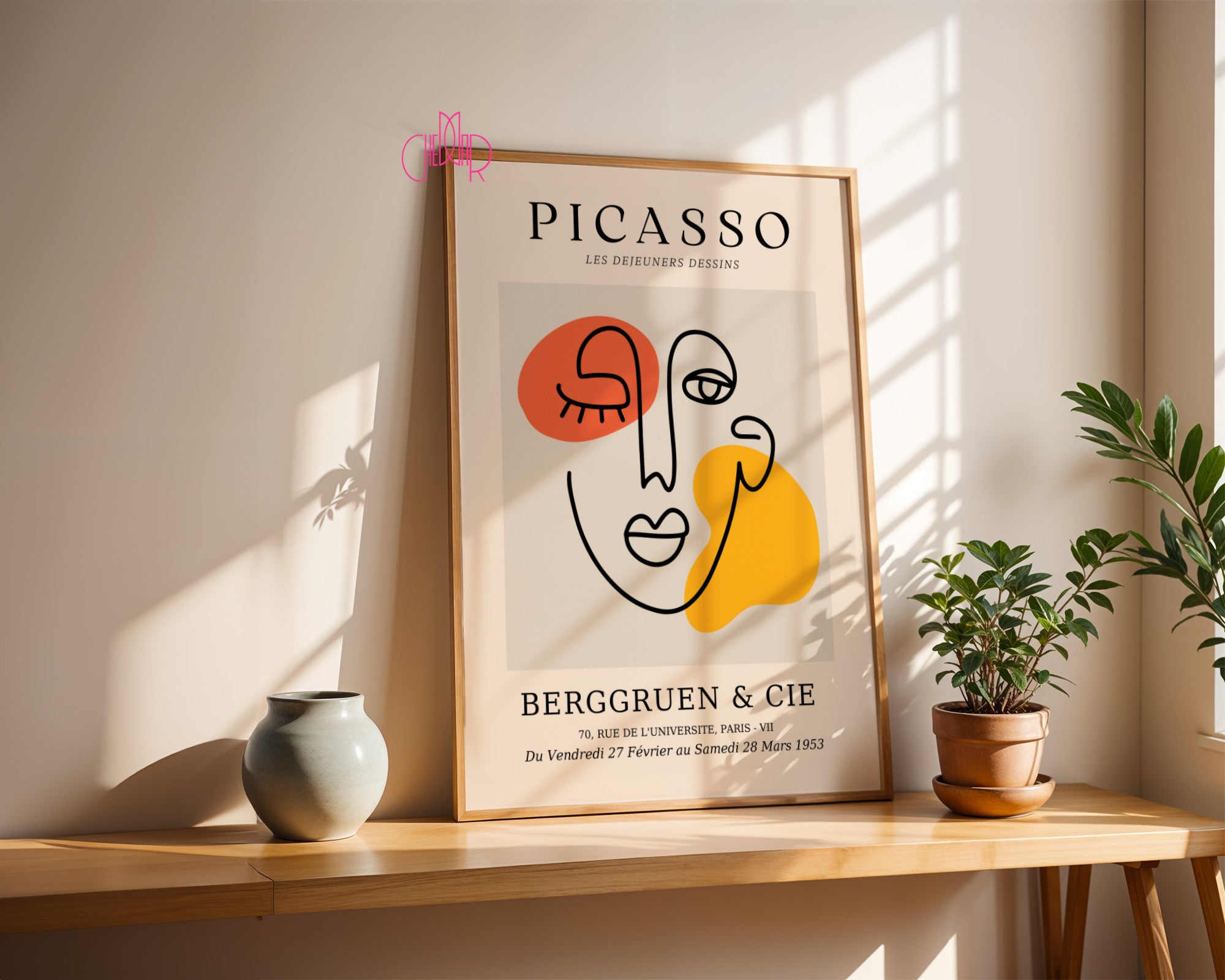 Picasso – Abstract Face & Colorful Shapes Poster