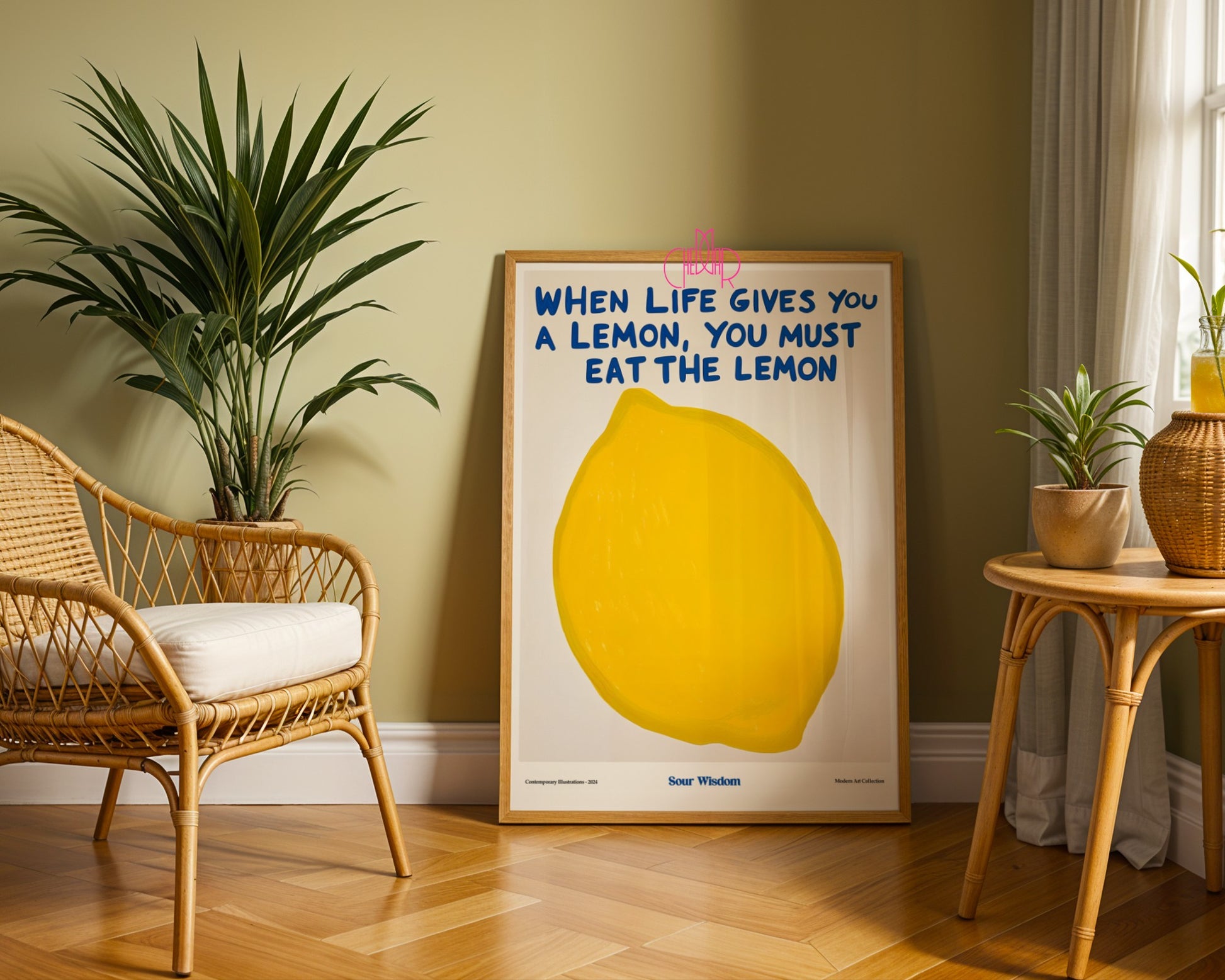 Plakat Zjedz Cytrynę, gorzka prawda, modernizm, współczesność