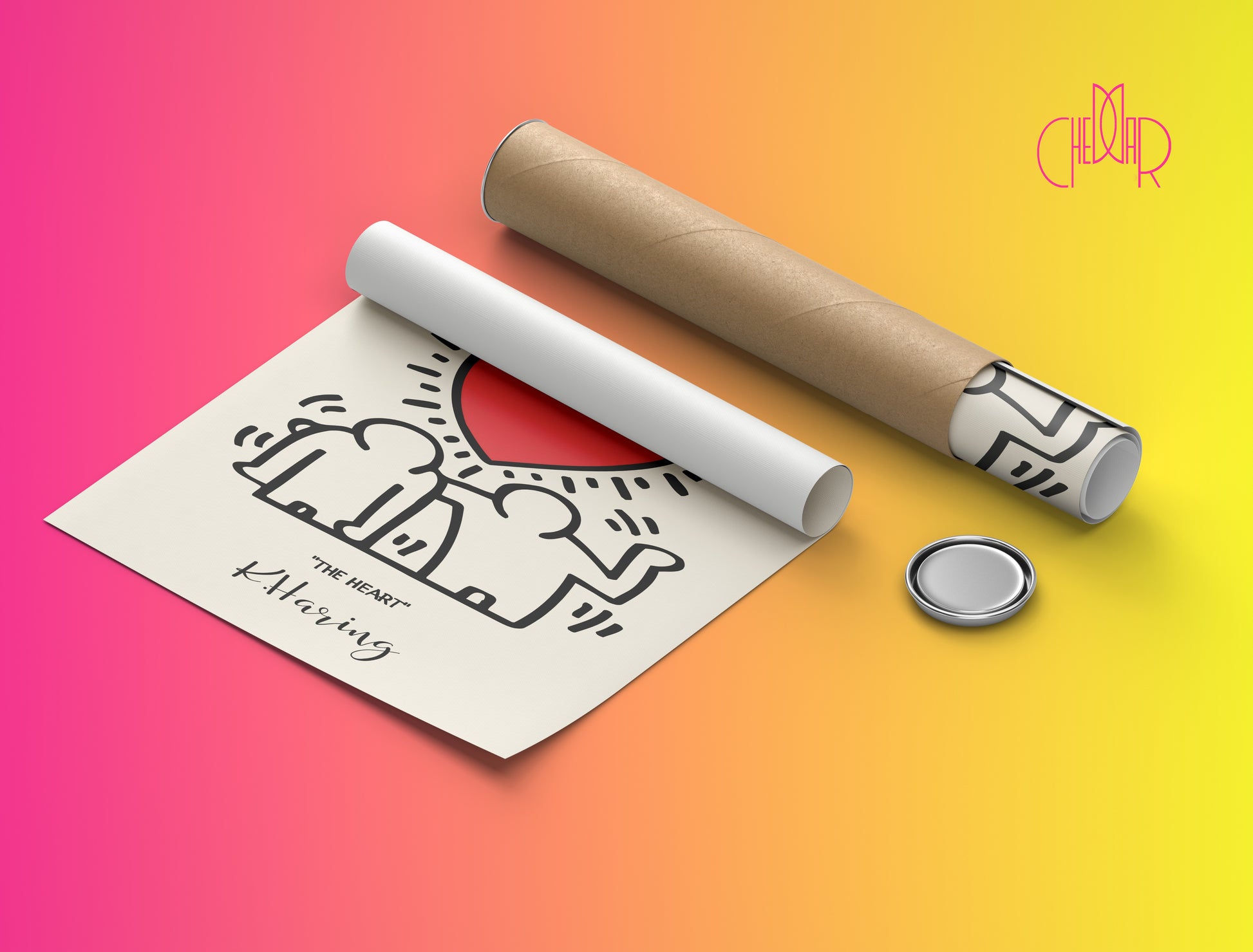 Plakat Keith Haring The Heart, serce, street art, pop art, modernizm