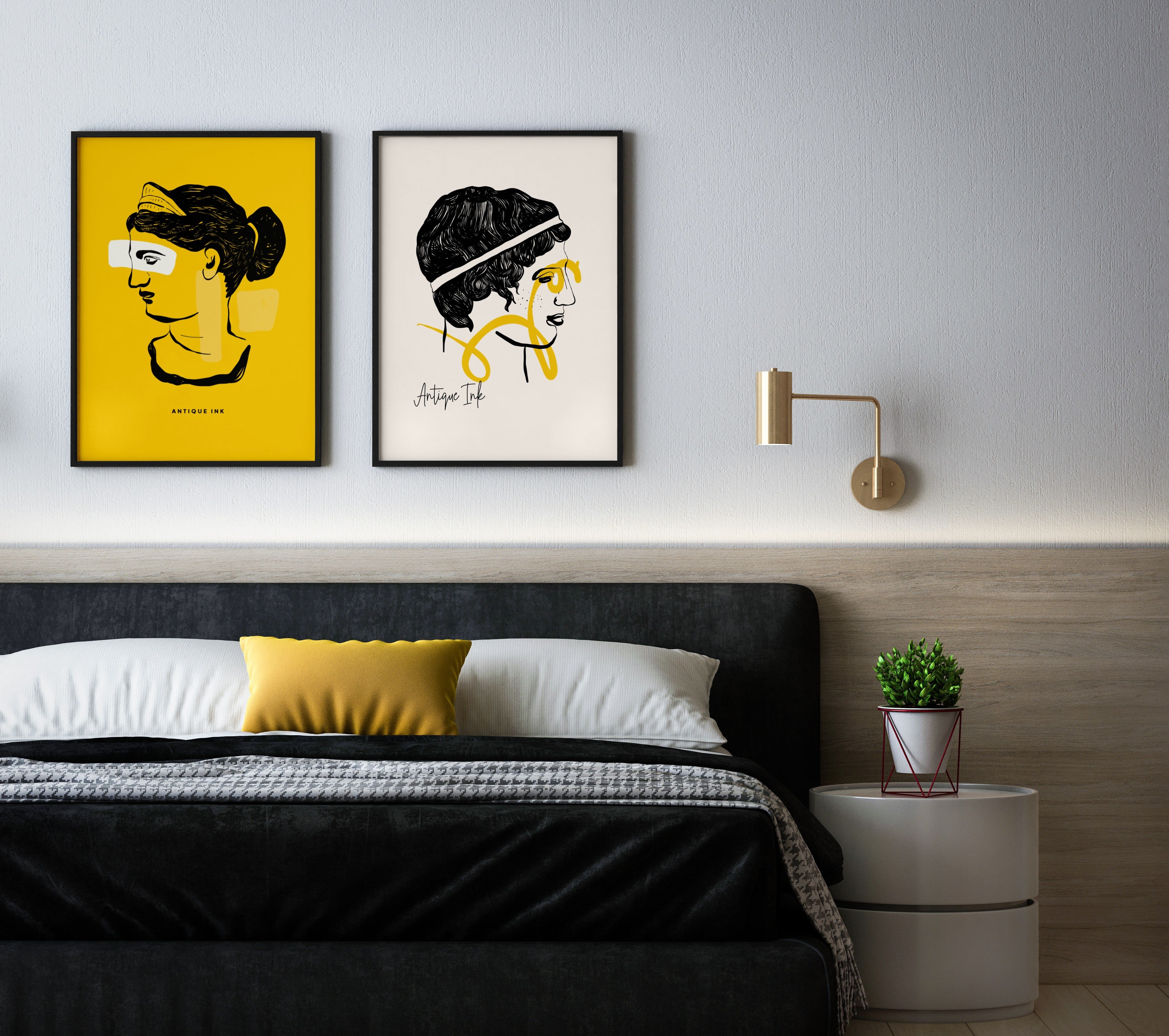 Plakat Modern Art Ancient Ink, zestaw antyczny, klasyka