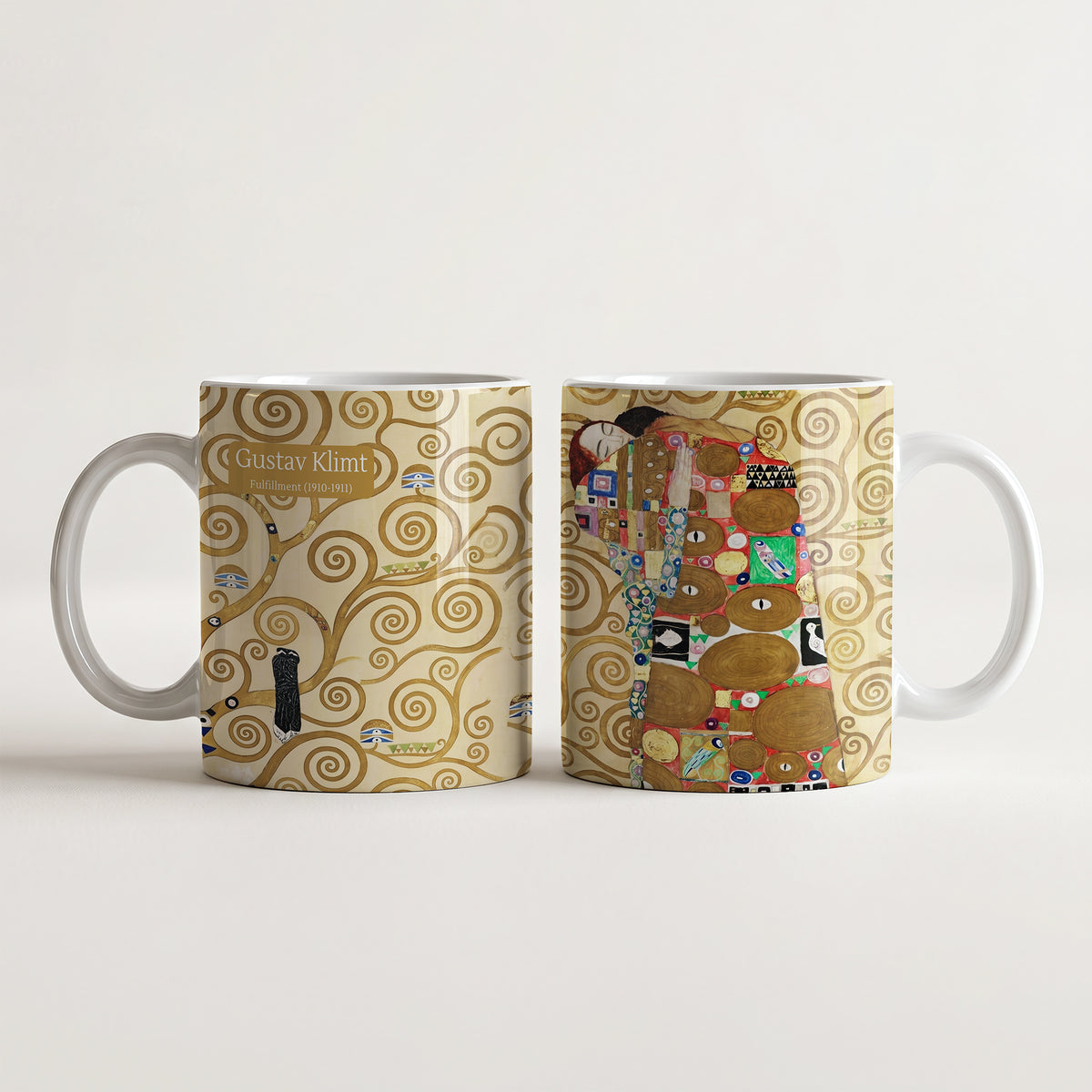 Gustav Klimt Fulfillment - Kubek Ceramiczny Artystyczny | CheddarArt
