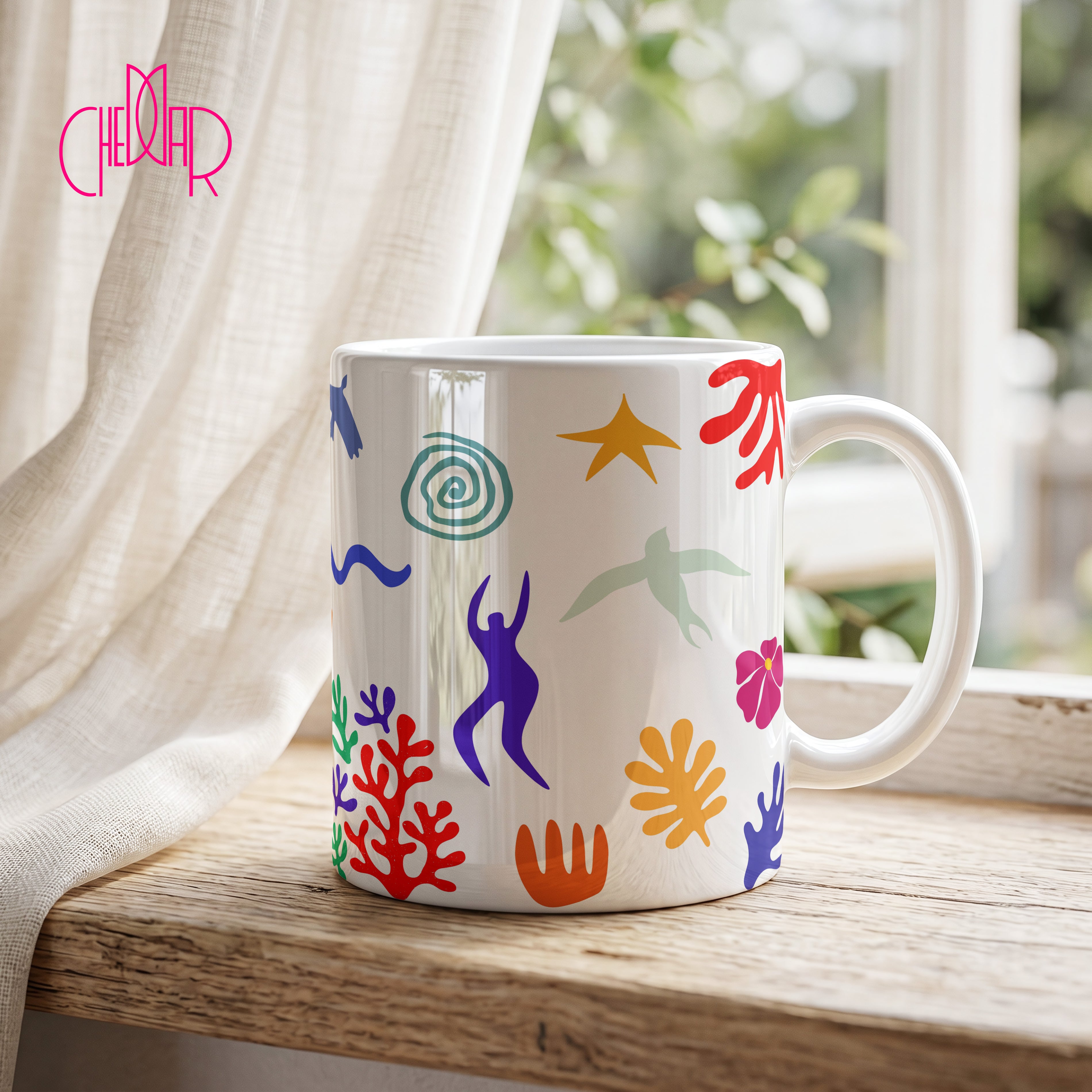 Henri Matisse Wycinanki Organiczne - Kubek Ceramiczny | CheddarArt
