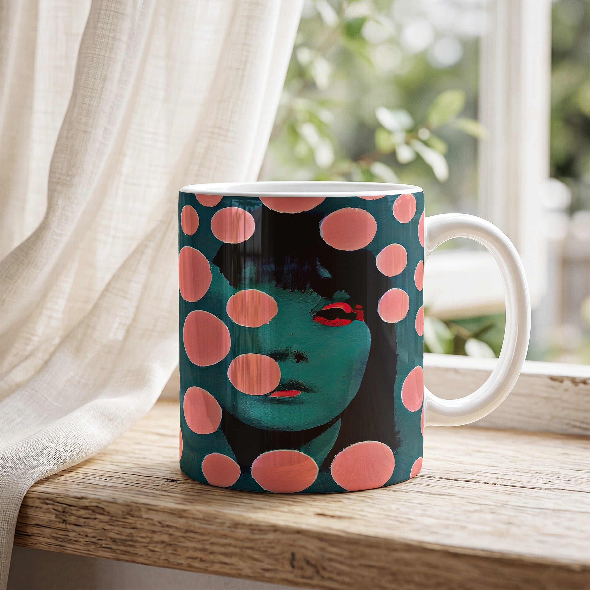 Yayoi Kusama Tokyo 1998 Portret - Kubek Ceramiczny | CheddarArt