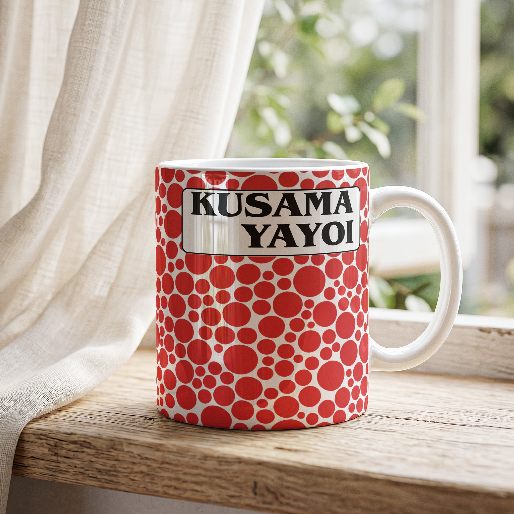 Yayoi Kusama Czerwone Kropki - Kubek Ceramiczny | CheddarArt
