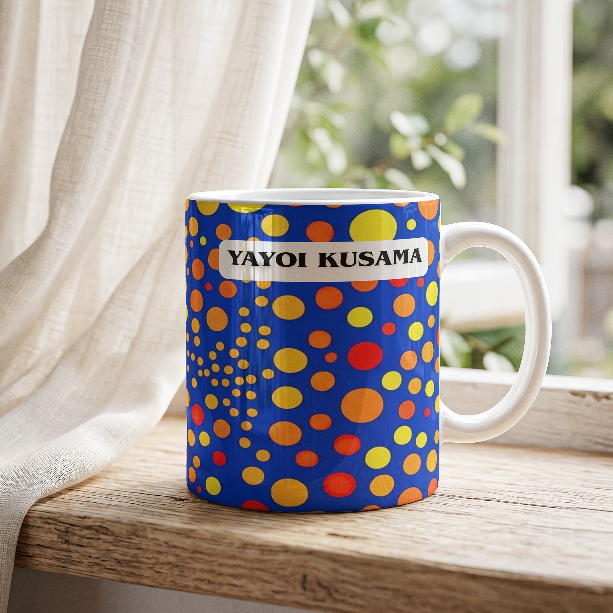 Yayoi Kusama Czerwony Portret - Kubek Ceramiczny | CheddarArt