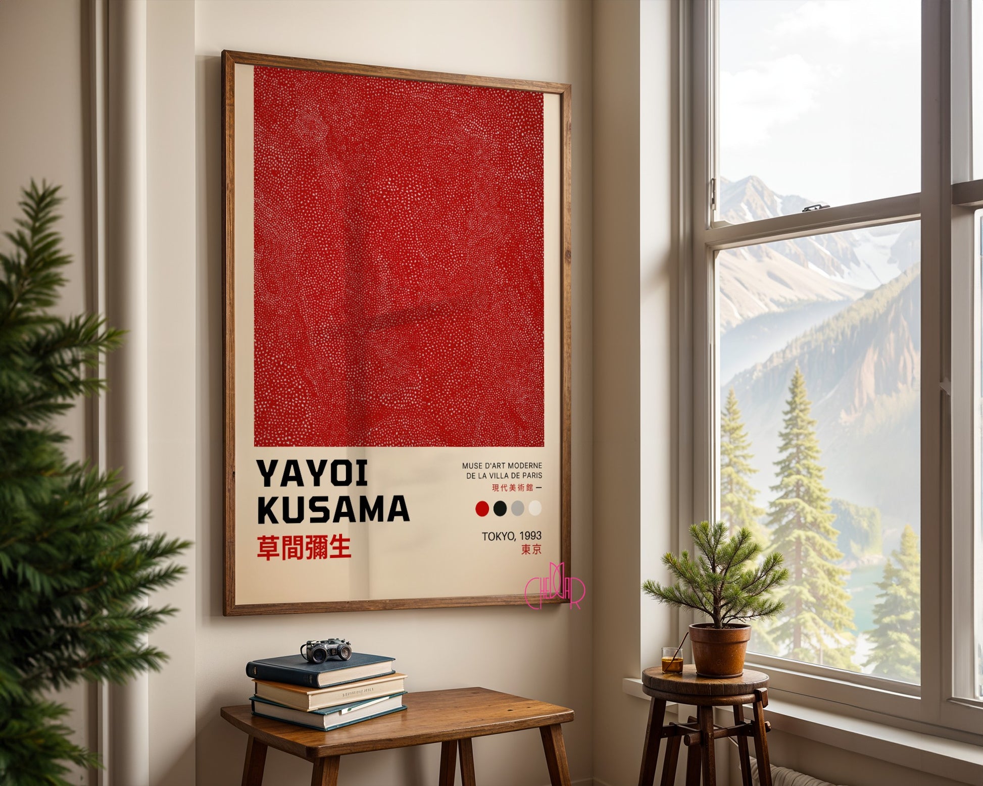 Plakat Yayoi Kusama Red Polka Dots, Tokyo, Japonia, Muzeum w Paryżu