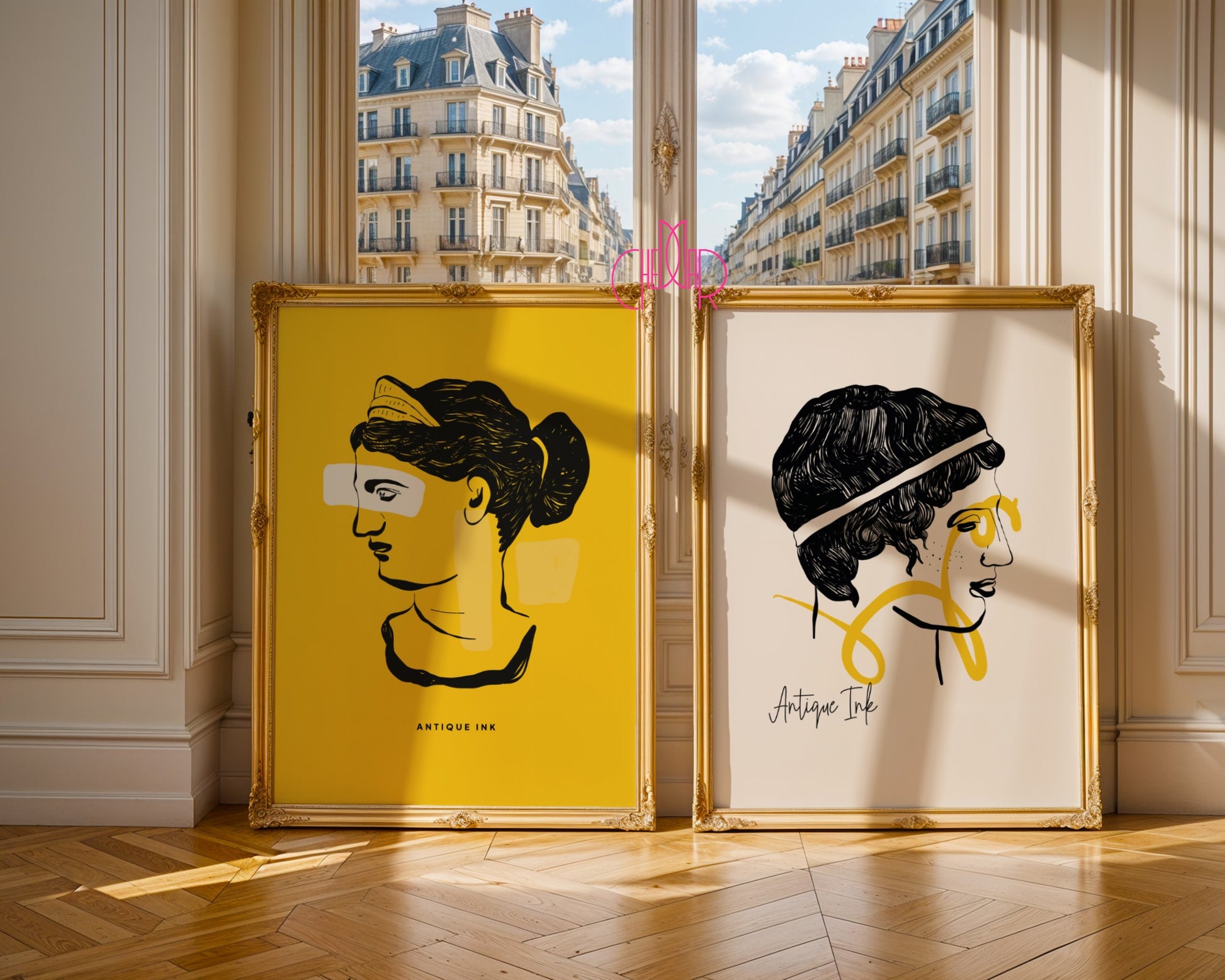 Plakat Modern Art Ancient Ink, zestaw antyczny, klasyka