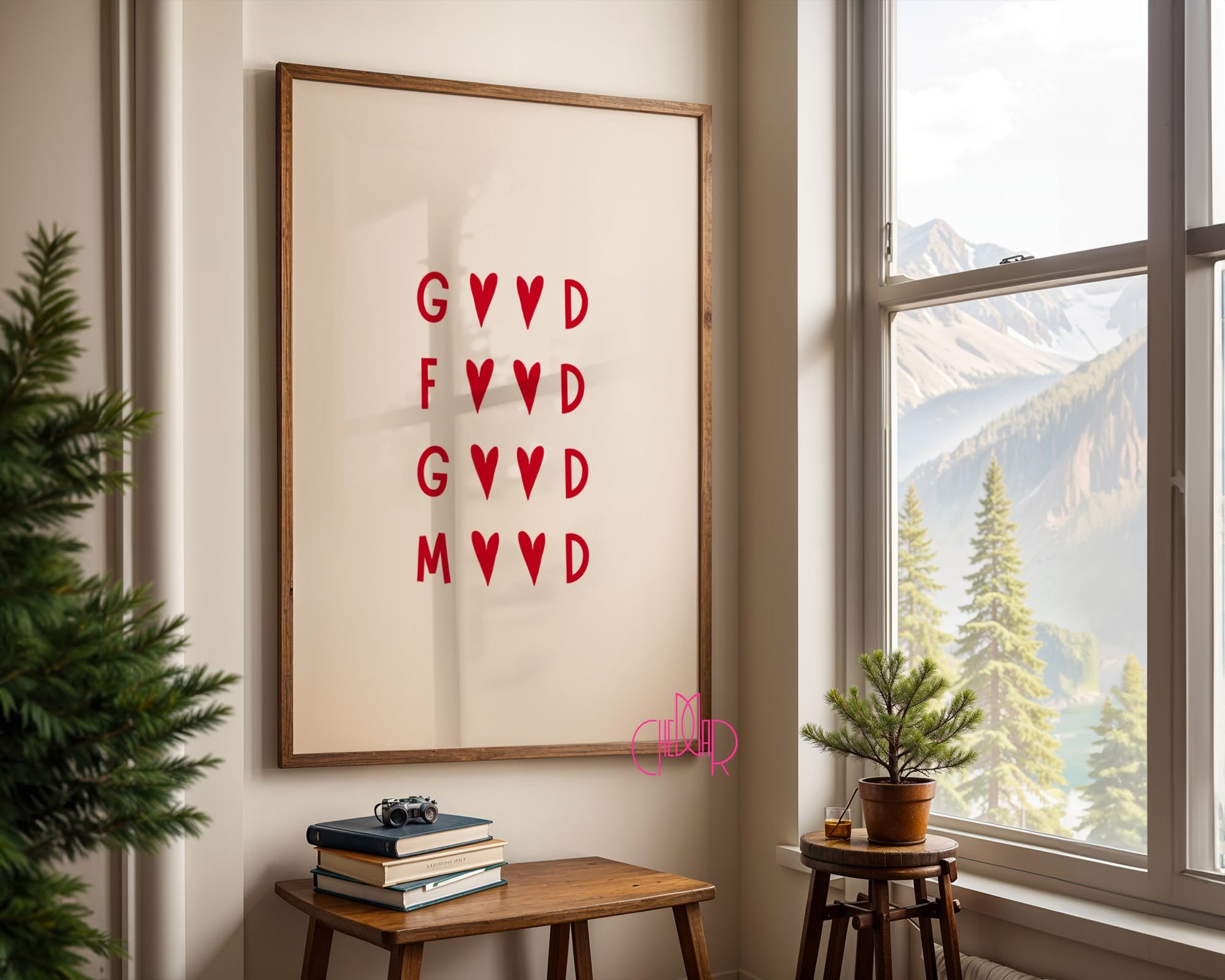 Good Food Good Mood – Typographic Hearts