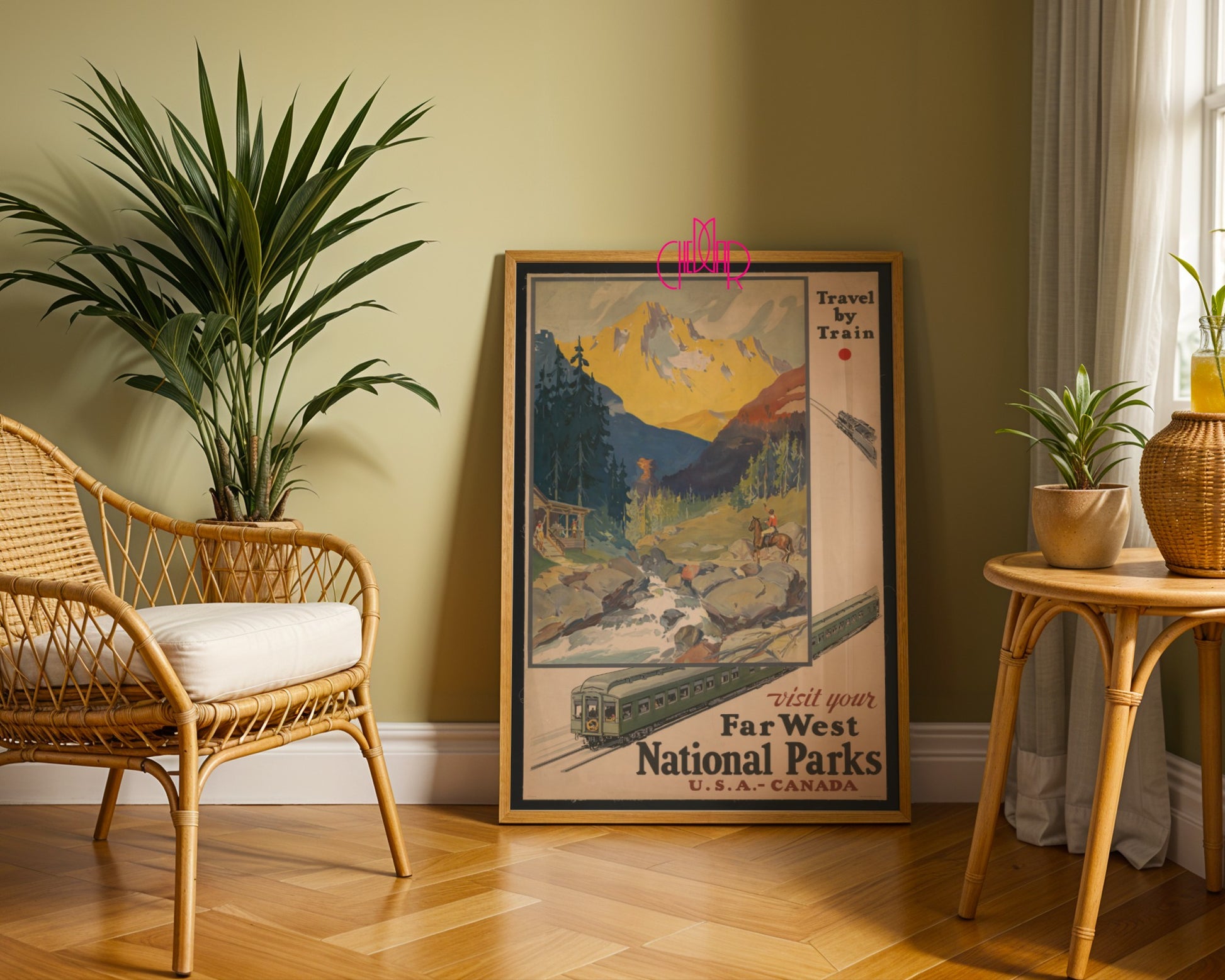 Plakat „Far West National Parks” – USA i Kanada, Vintage
