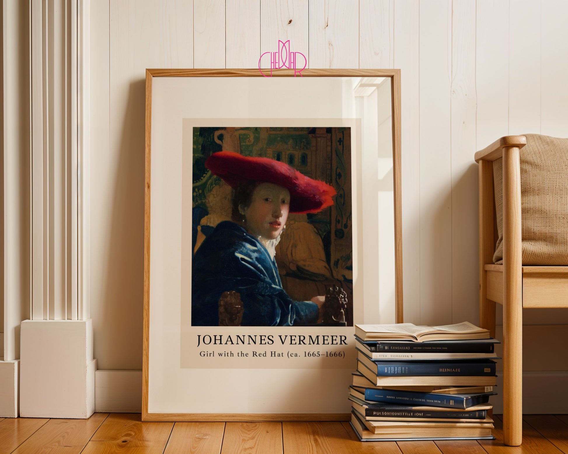 Plakat Johannes Vermeer Dziewczyna w czerwonym kapeluszu, Vintage