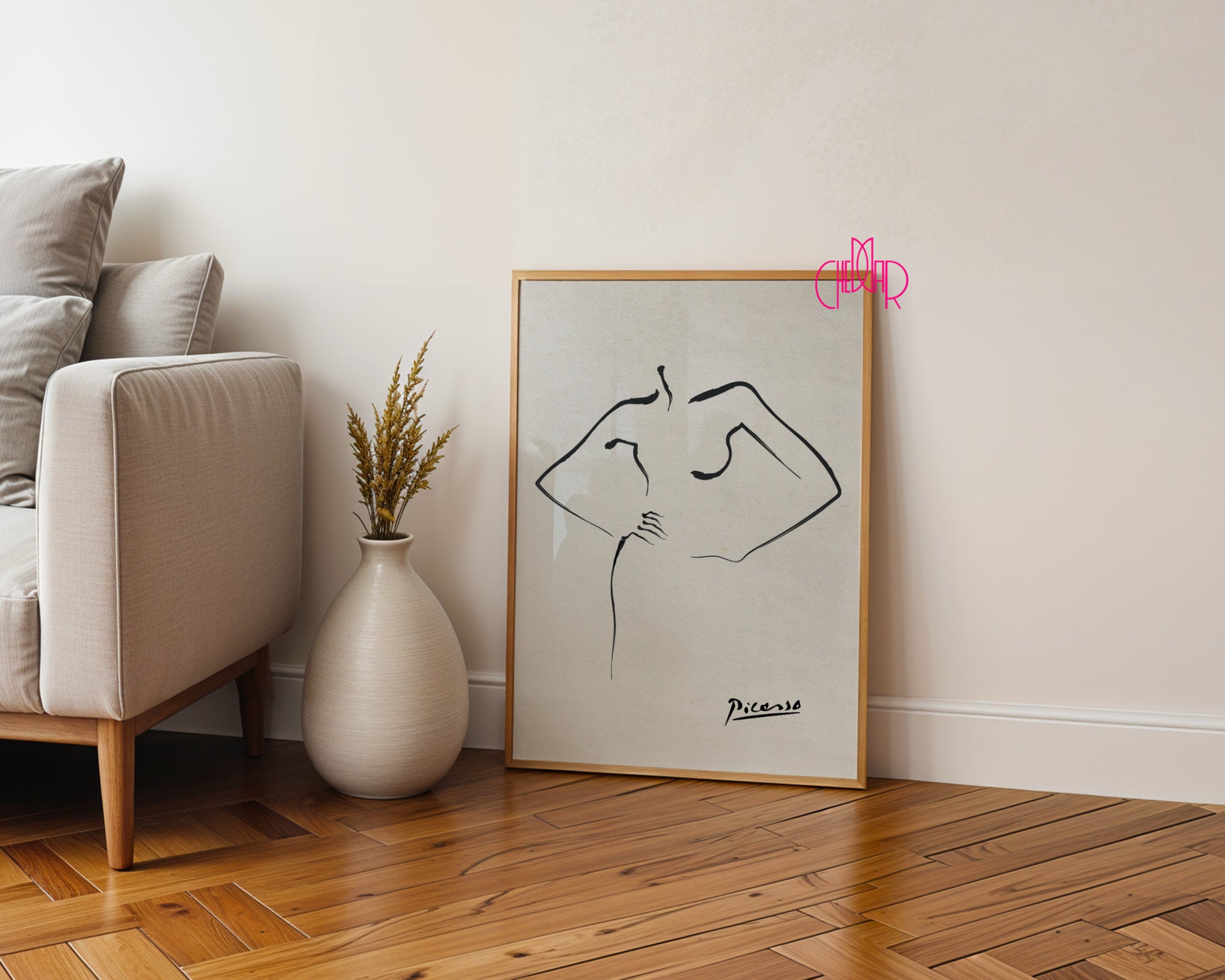 Pablo Picasso – Minimalist Female Form Line Art Sketch