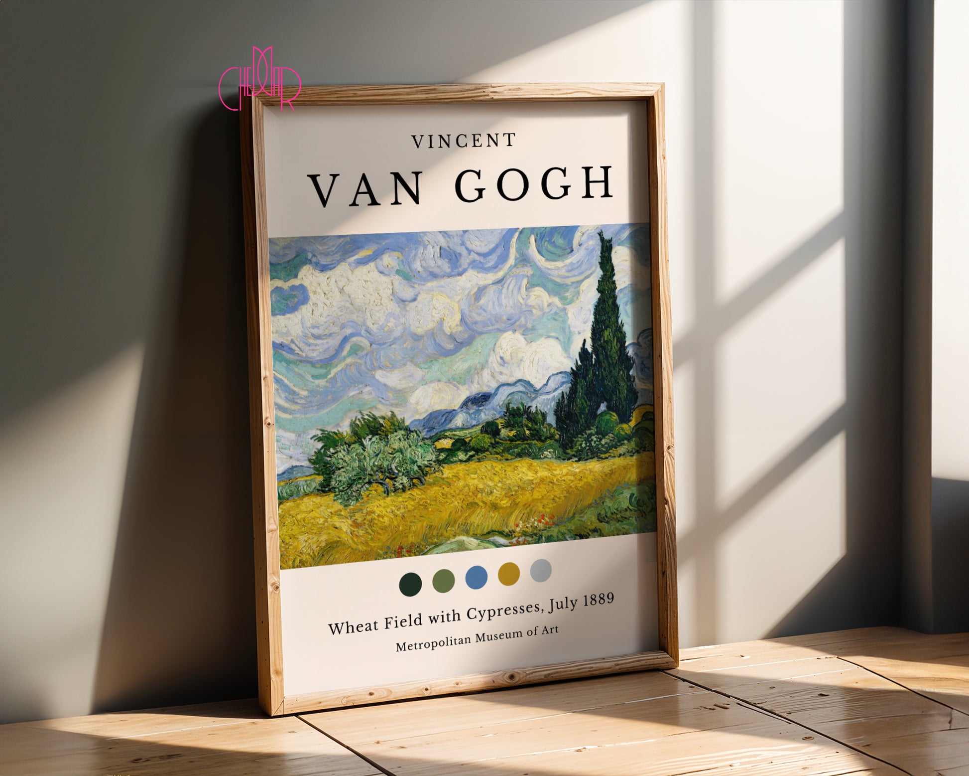 Plakat Vincent Van Gogh Pole pszenicy z Cyprysami, Nowy York