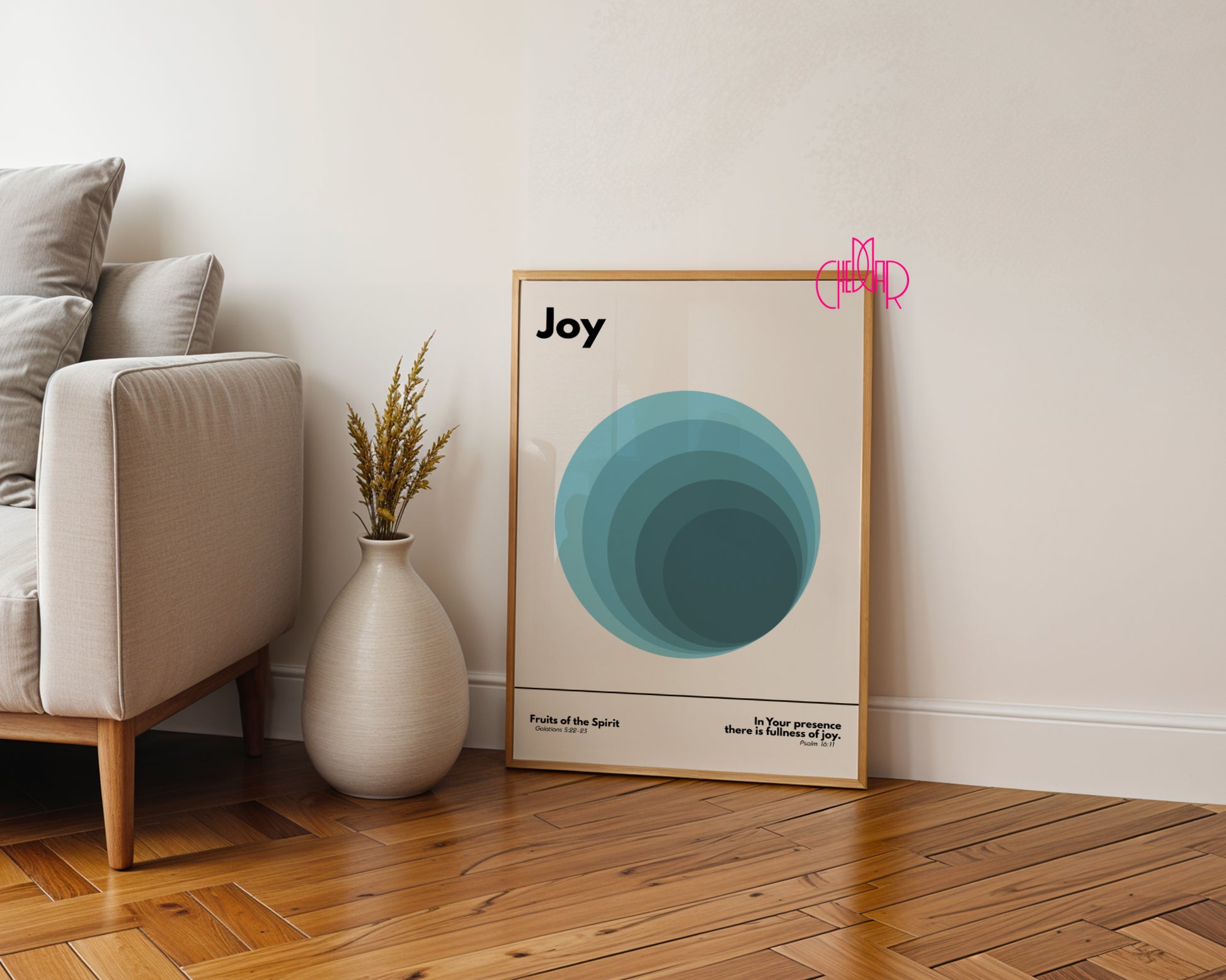 Plakat w stylu Bauhaus, Dar Ducha Świętego-radość