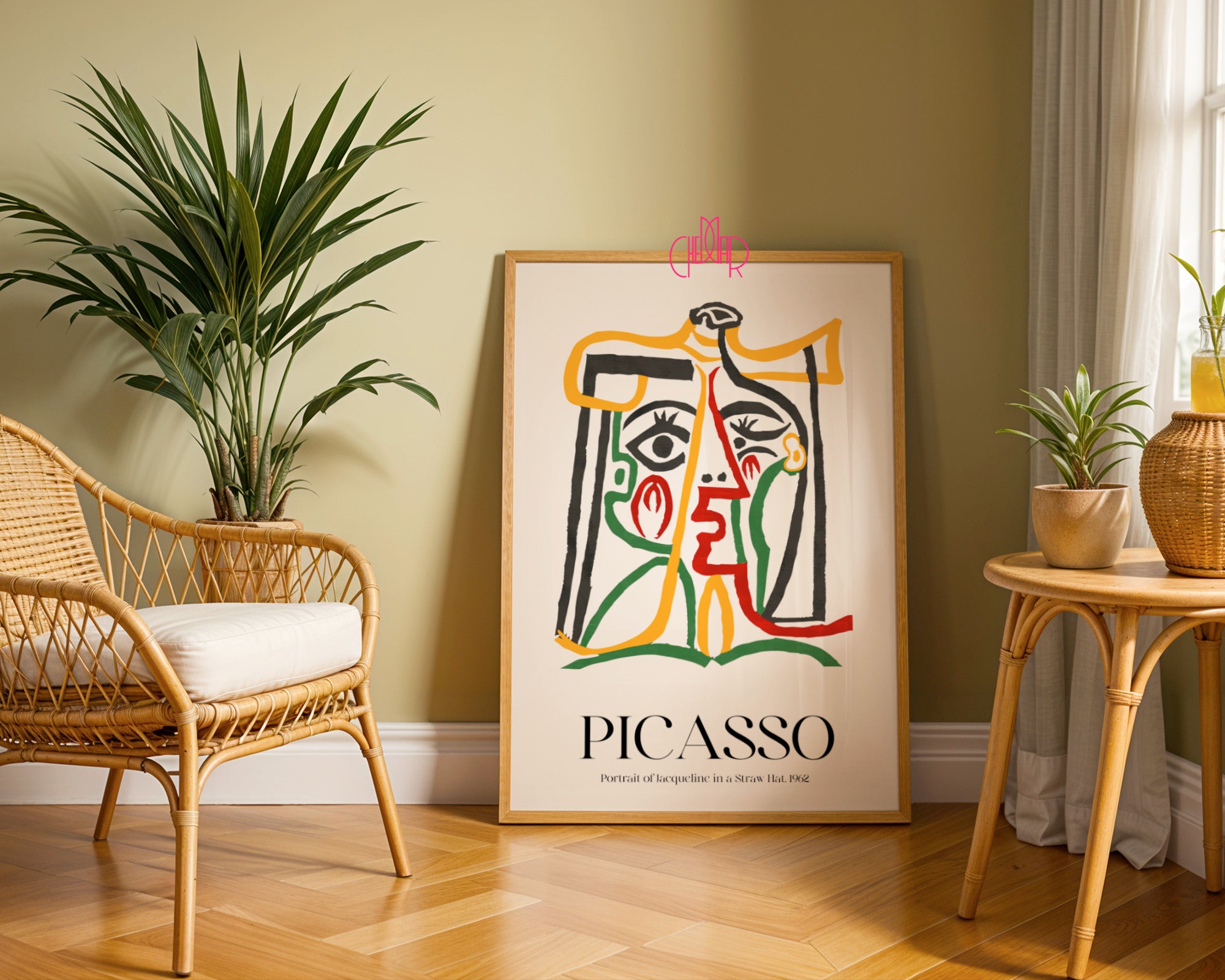 Picasso – Portrait of Jacqueline in a Straw Hat (1962) | Plakat Galeryjny Fauve