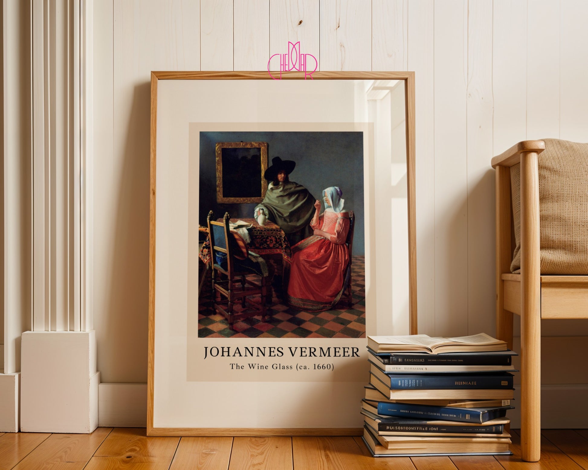 Plakat Johannes Vermeer Lampka Wina, sztuka klasyczna, Vintage