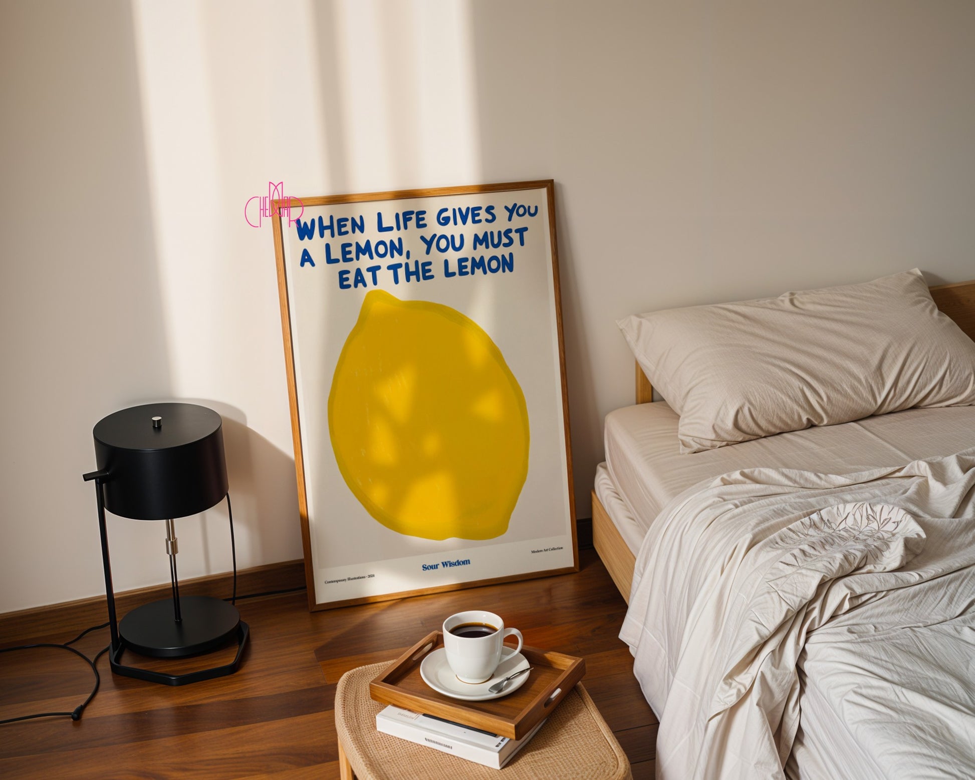 Plakat Zjedz Cytrynę, gorzka prawda, modernizm, współczesność