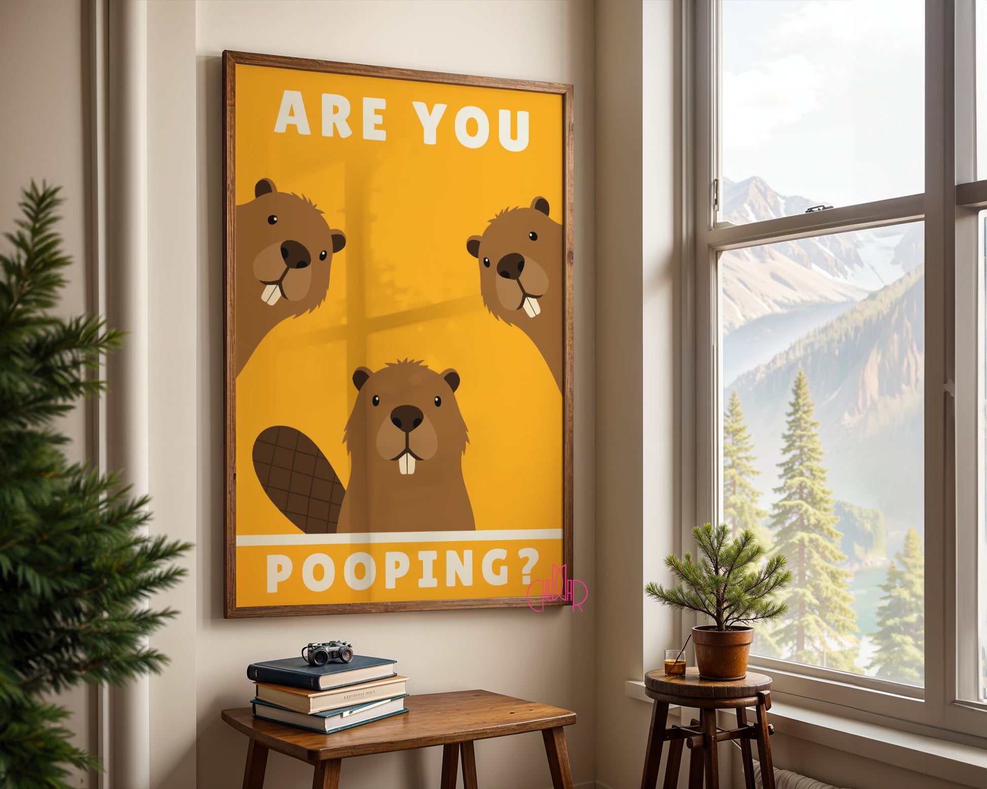 Zabawny plakat "Are You Pooping?" z Bobrami
