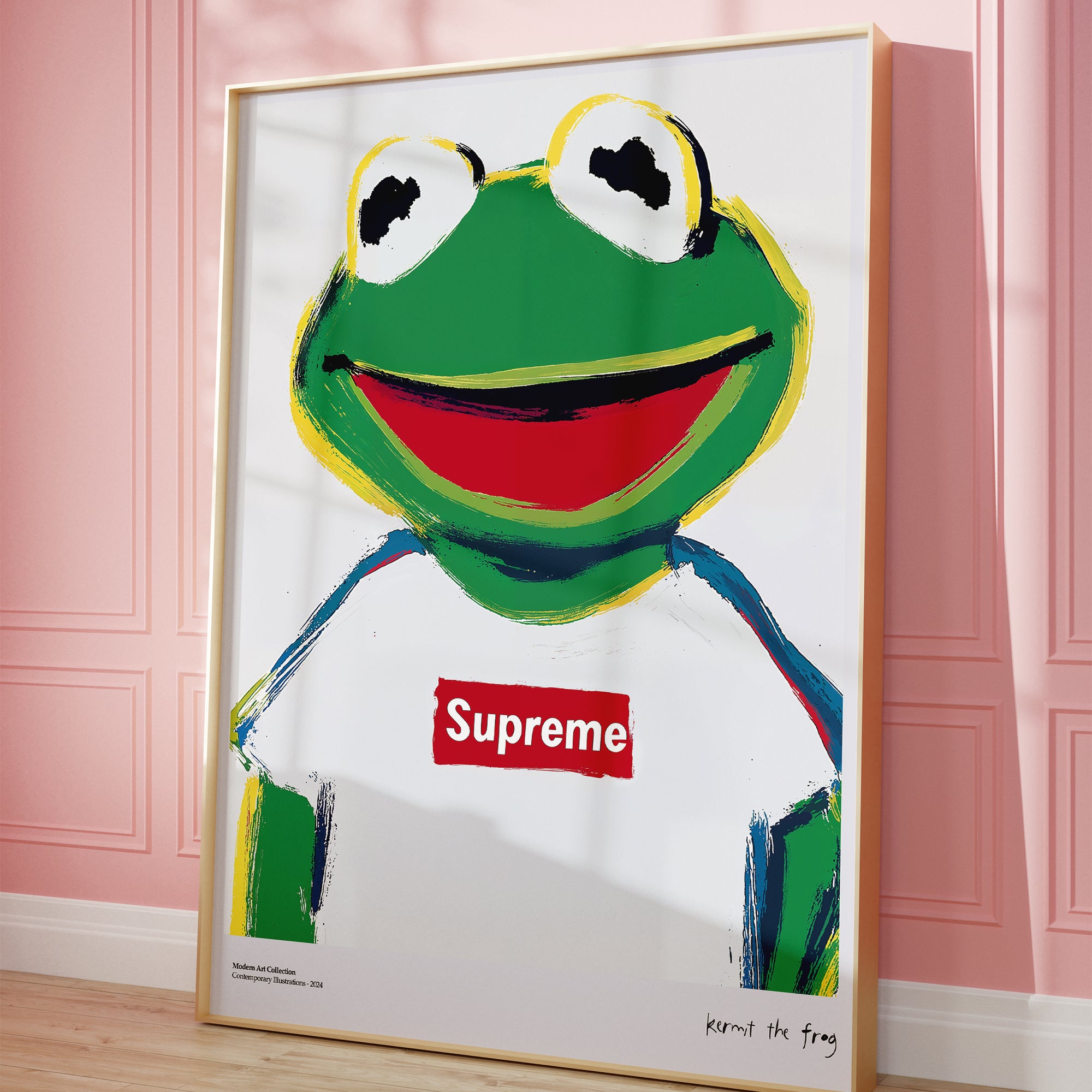 Plakat Kermit the Frog, Supreme Streetwear, modernizm, sztuka współczesna