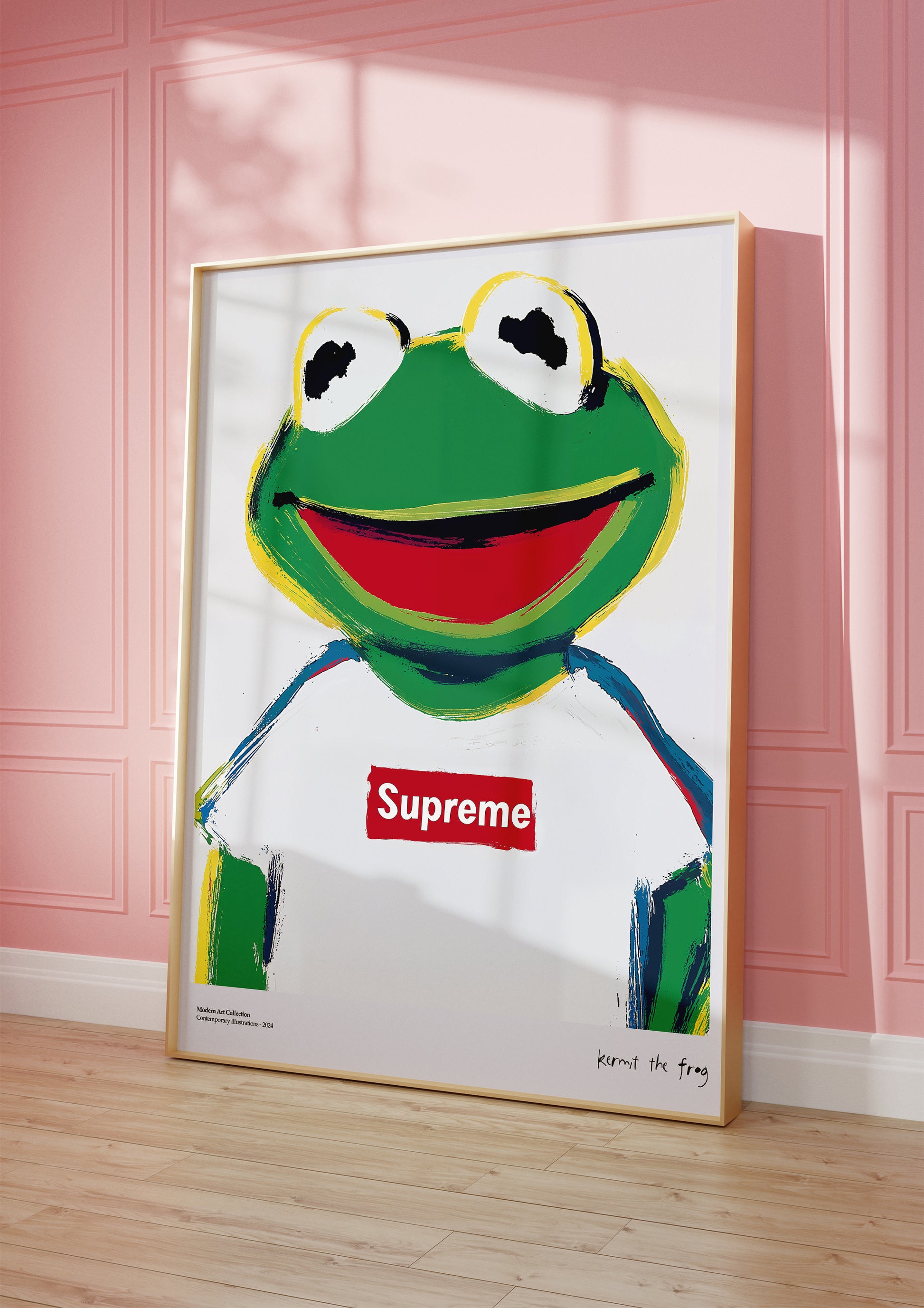 Plakat Kermit the Frog, Supreme Streetwear, modernizm, sztuka współczesna