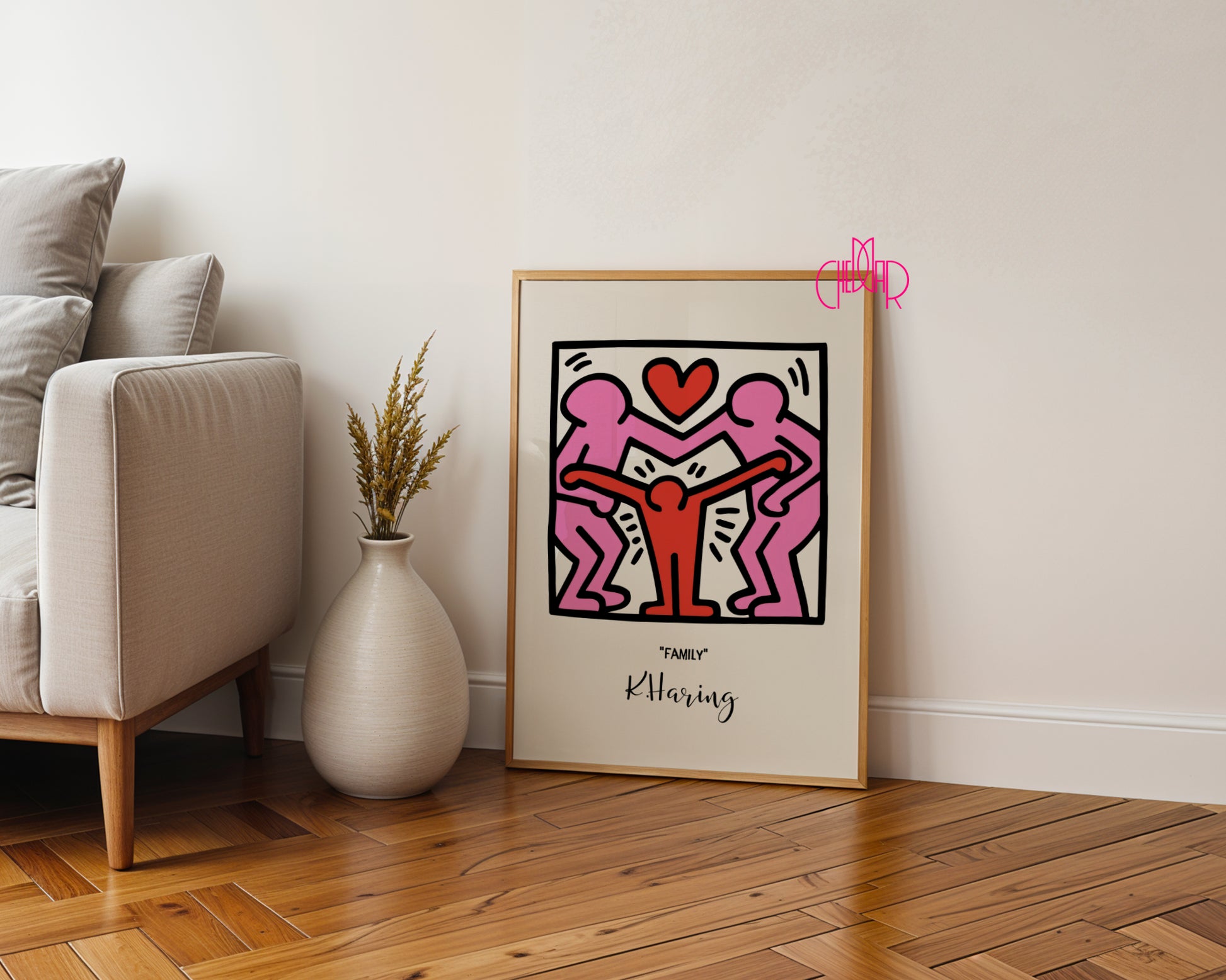 Plakat Keith Haring Family, rodzina, street art, pop art