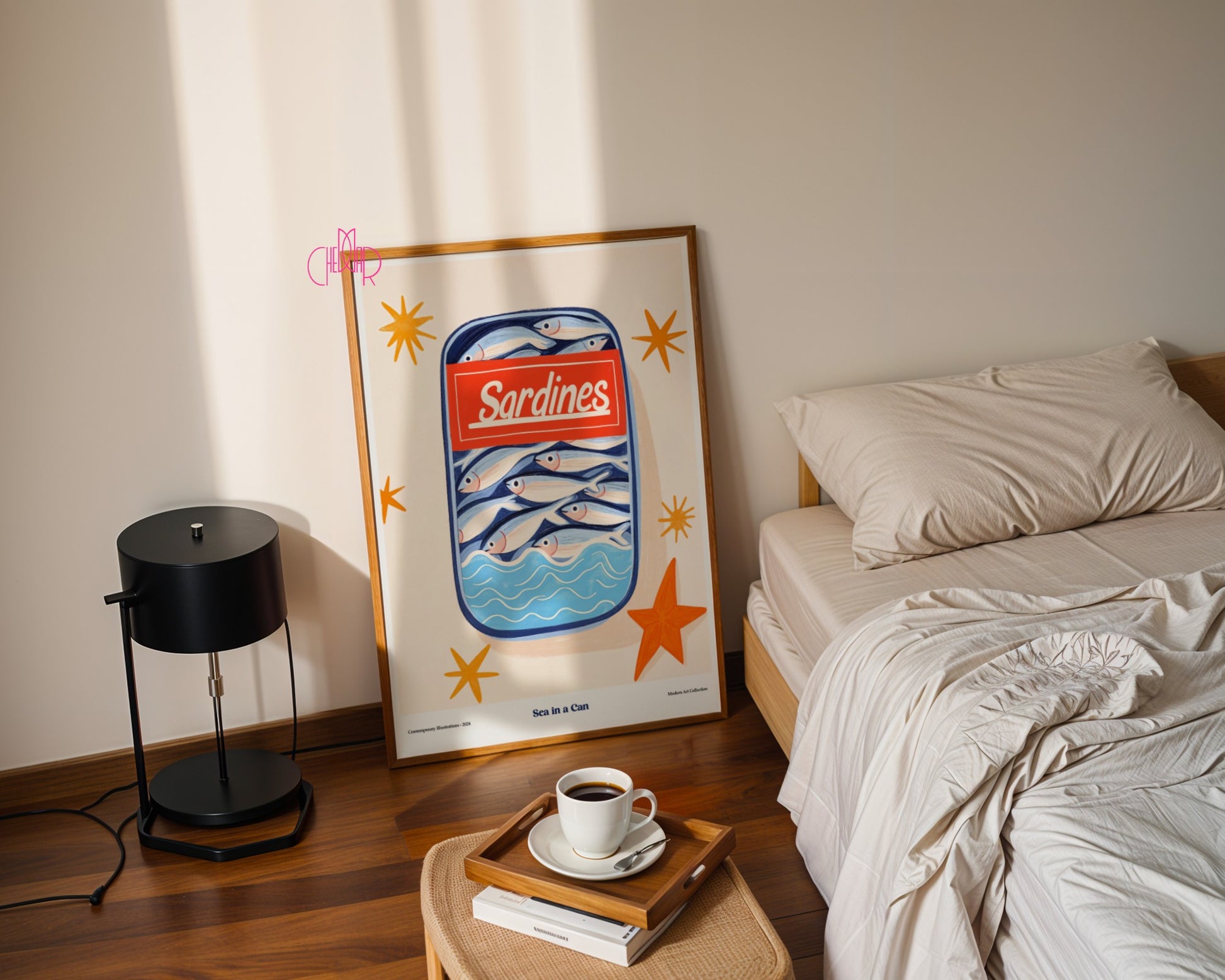 Plakat Sardynki- morze w puszce, modernizm, sztuka współczesna