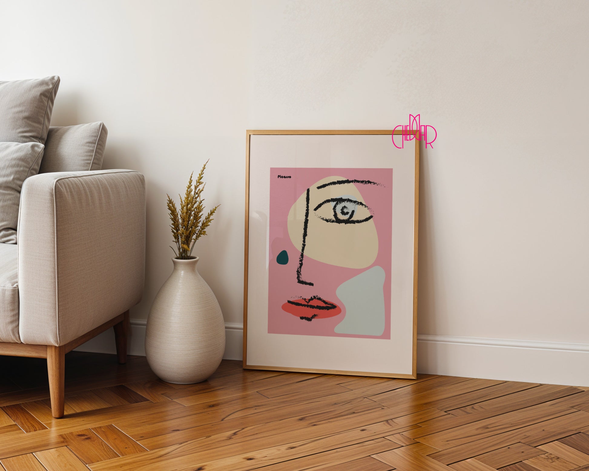 Pablo Picasso – Pink Abstract Face & Bold Expressions