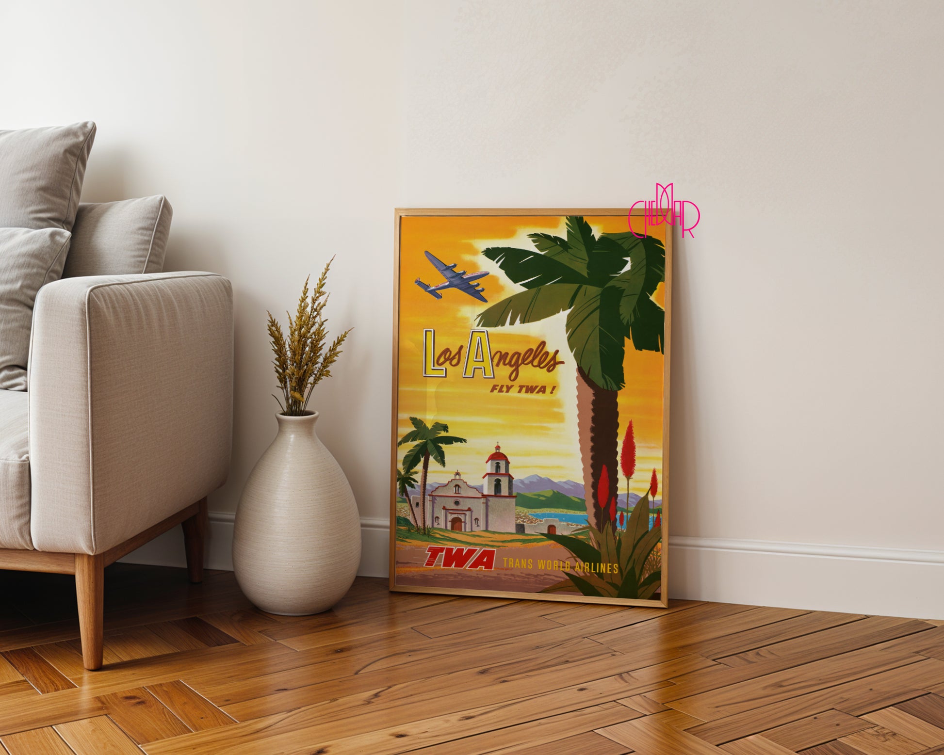 Plakat Los Angeles – Fly TWA, Vintage, Retro, USA