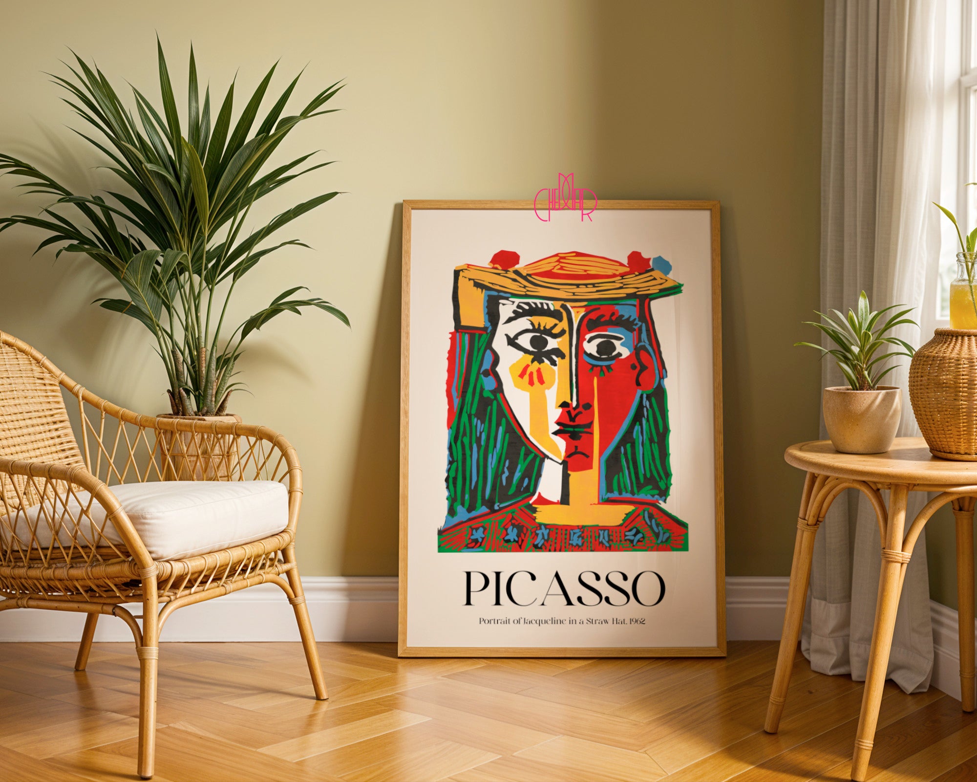 Picasso – Portrait of Jacqueline in a Straw Hat (1962) | Plakat Galeryjny Fauve