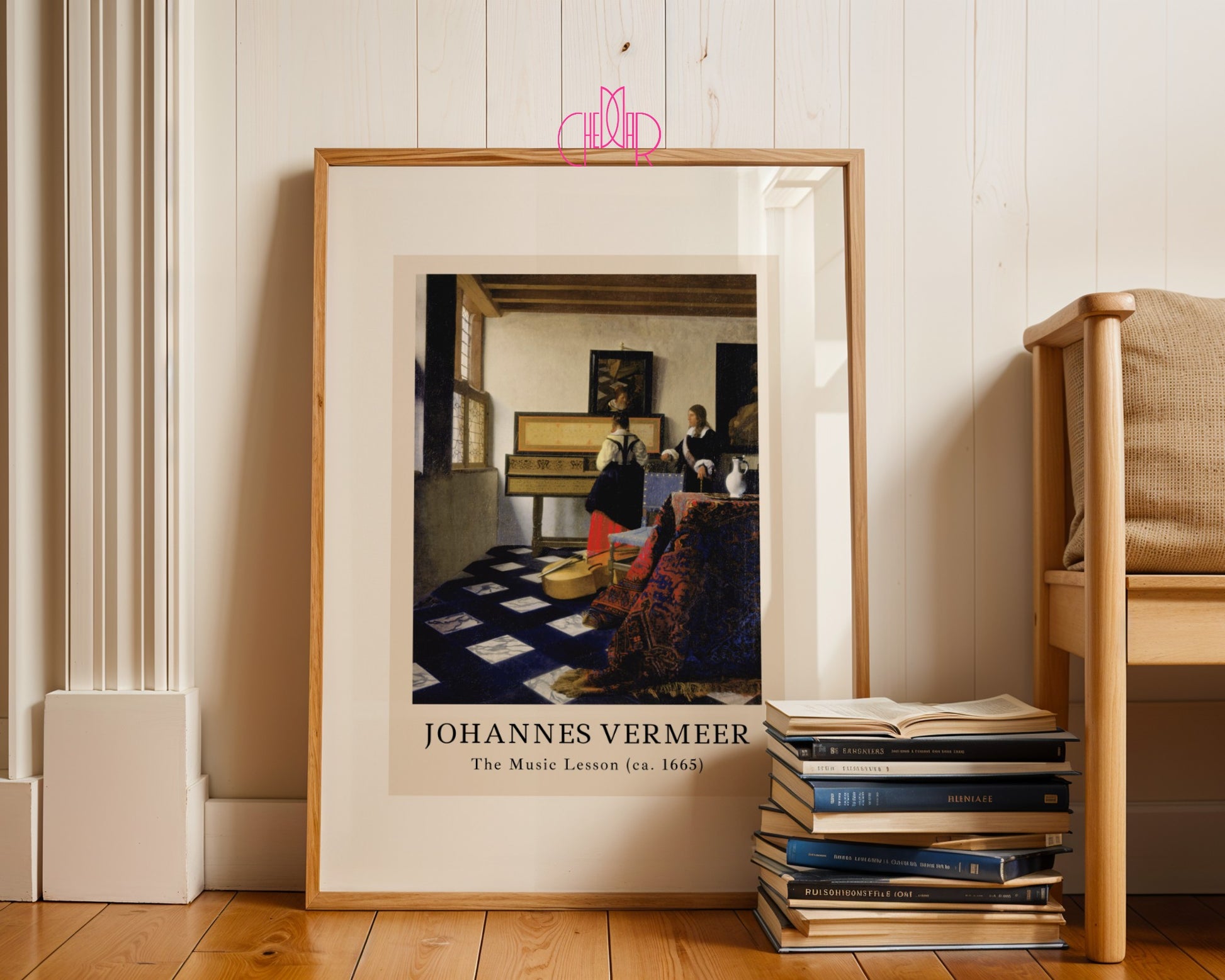 Plakat Johannes Vermeer Lekcja Muzyki, pianino, sztuka, Vintage