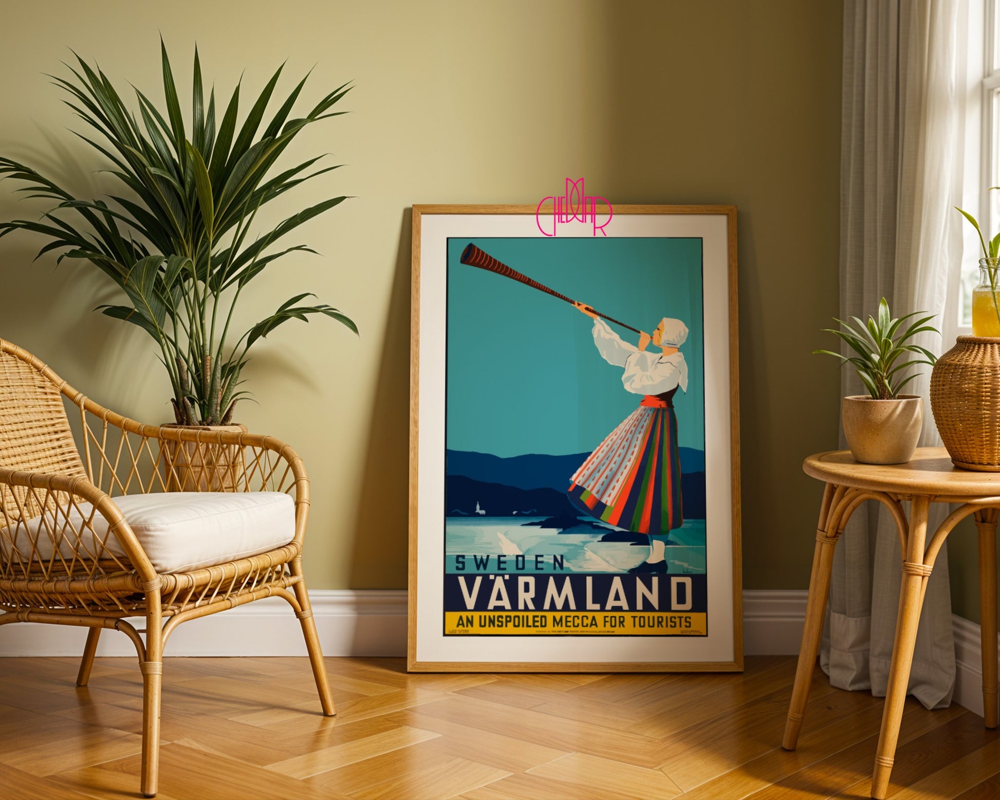 Plakat „Sweden – Värmland” – Szwecja, Vintage/Retro