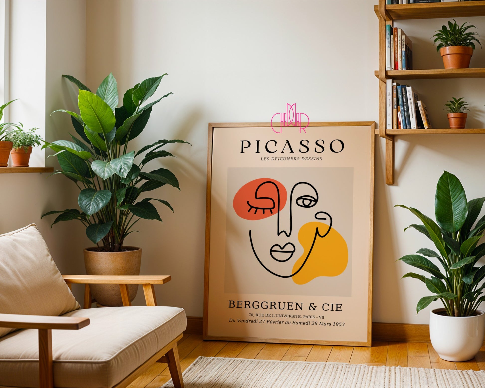 Plakat Pablo Picasso, Twarze, Paryż, sztuka abstrakcyjna 1953