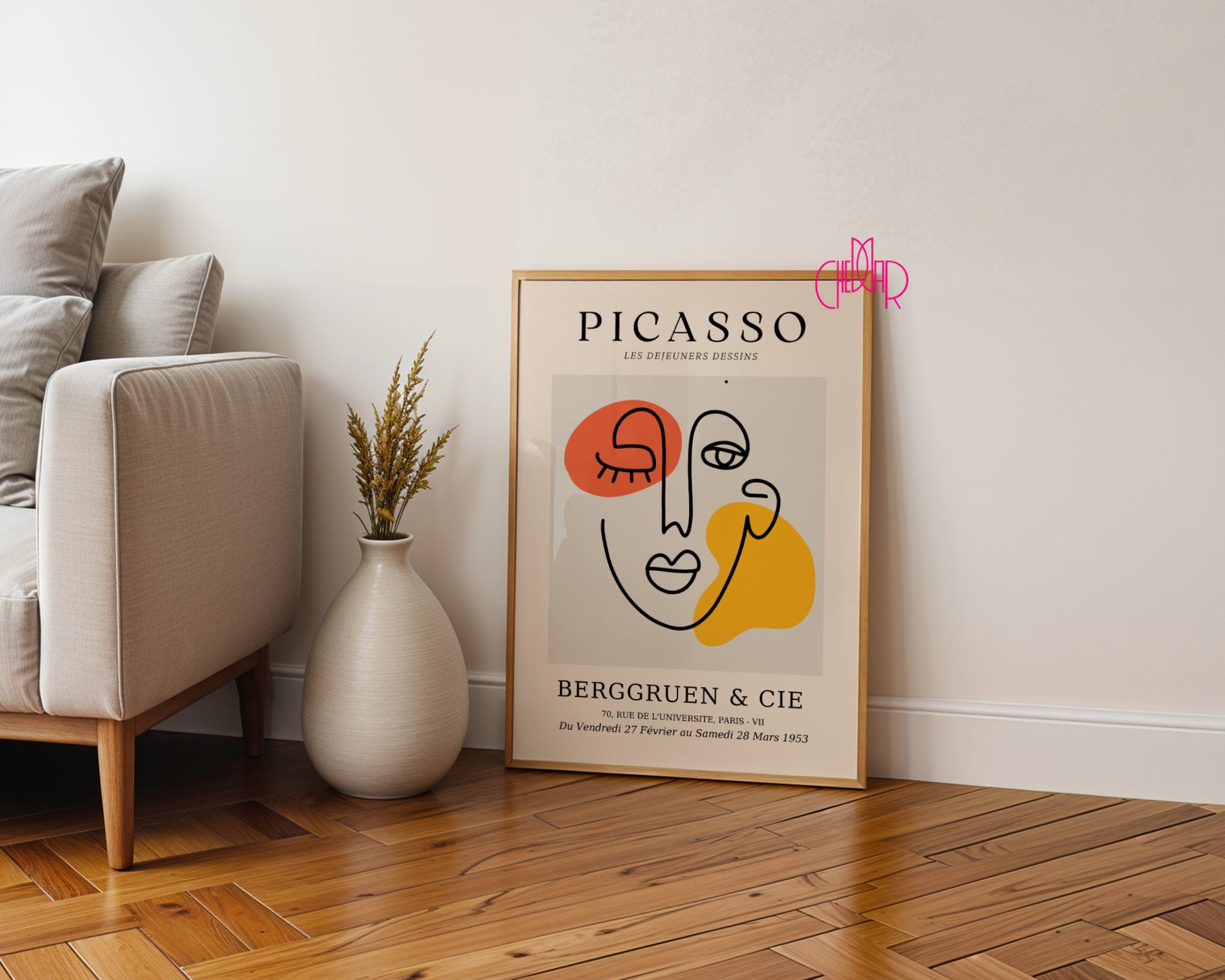 Picasso – Abstract Face & Colorful Shapes Poster