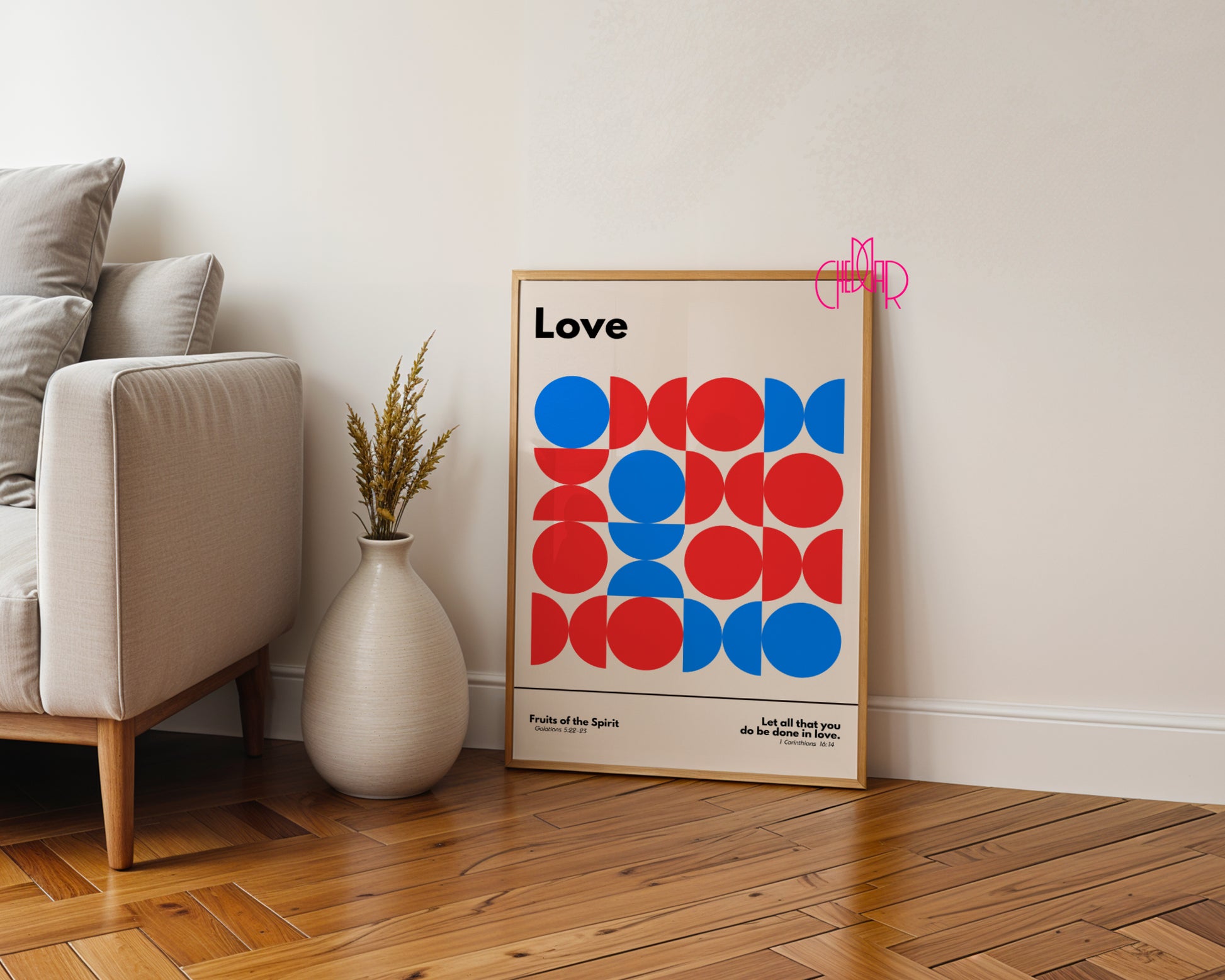 Plakat z serii Bauhaus - Dary Ducha Świętego- miłość